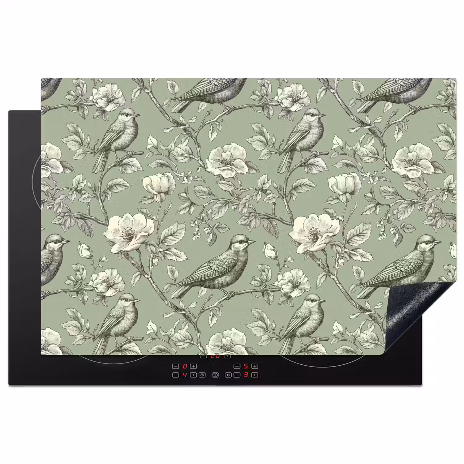 Klassiek - Botanisch - Groen Inductie beschermer vinyl 3mm klein 276 -3d