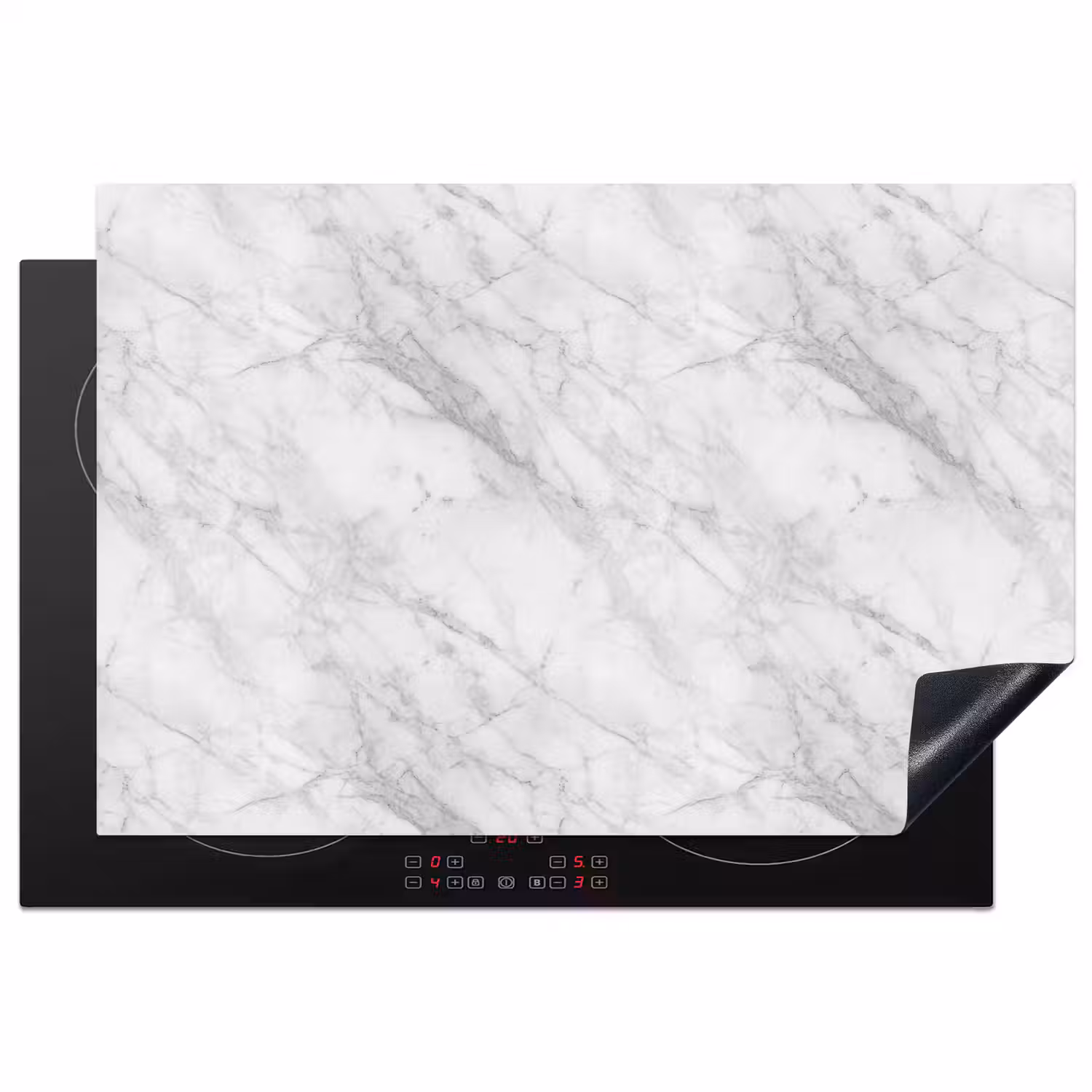 Klassiek - Marmer - Grijs Inductie beschermer vinyl 3mm klein 276 -3d