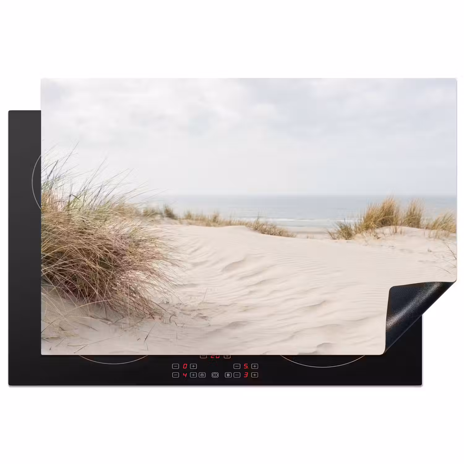 Wolken - Duinlandschap - Zand Inductie beschermer vinyl 3mm klein -3d
