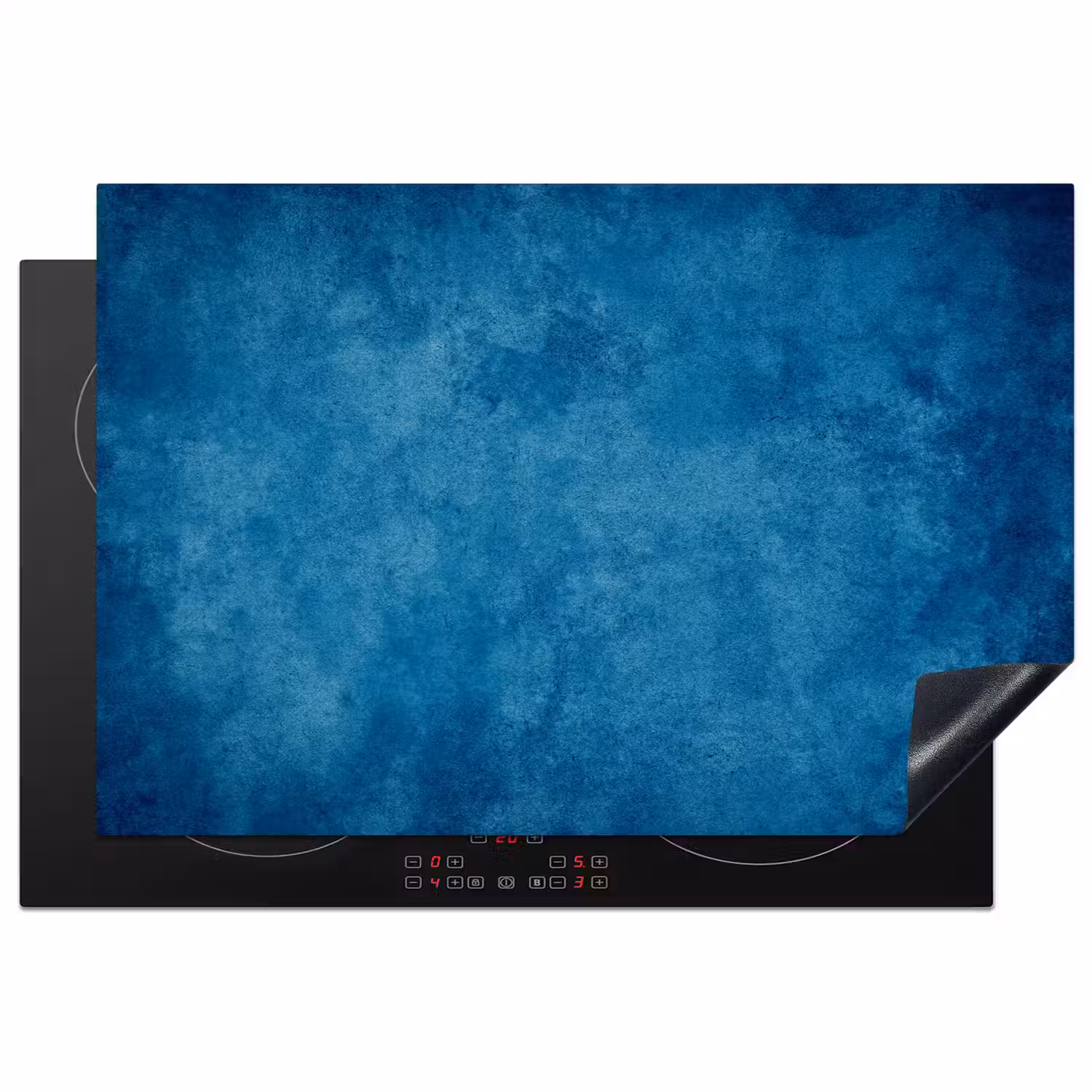 Beton - Blauw - Vintage - Structuur - Industrieel Inductie beschermer vinyl 3mm klein -3d