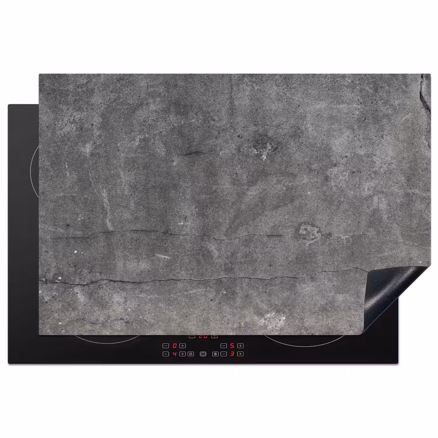 Beton - Muur - Cement Inductie beschermer vinyl 3mm klein -3d