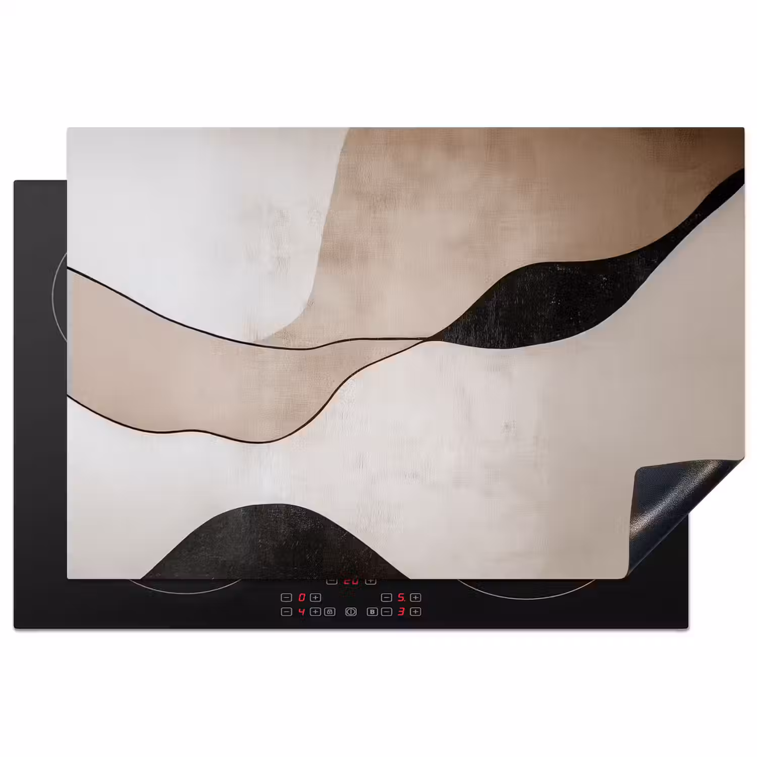 Contourlijnen - Abstracte landschap Inductie beschermer vinyl 3mm klein -3d