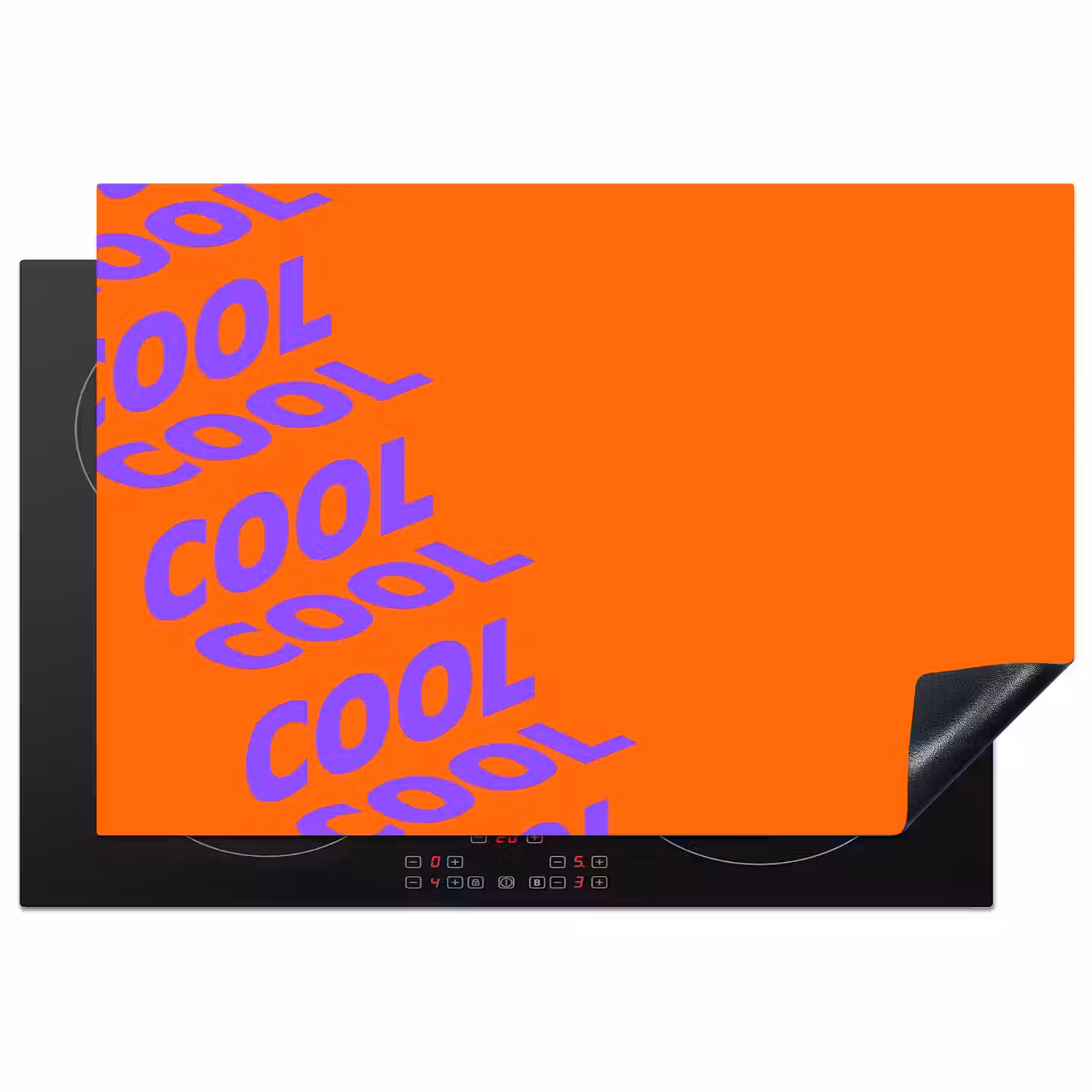 Cool - Paars - Oranje Inductie beschermer vinyl 3mm klein -3d