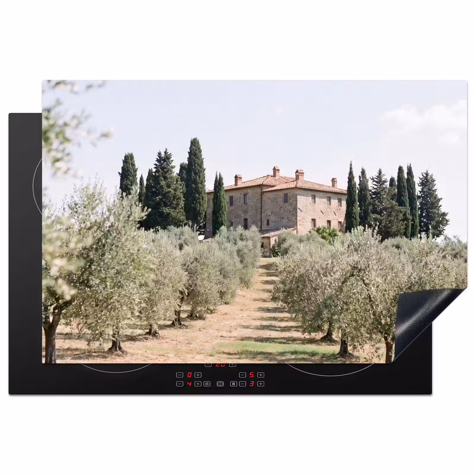 Induction Hob Cover - Country house - olive tree - orchard - Landhuis - olijfboom - gaard Inductie beschermer vinyl 3mm klein