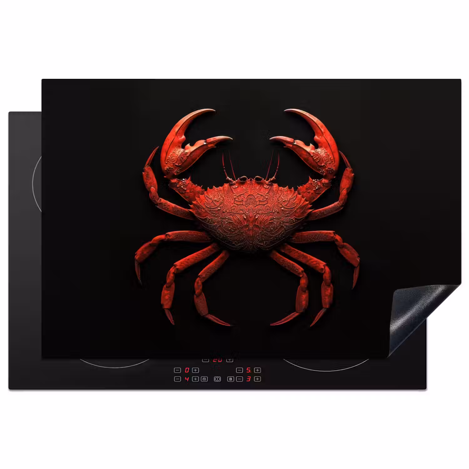 Krab - Rood - Vissen - Schaaldieren Inductie beschermer vinyl 3mm klein -3d