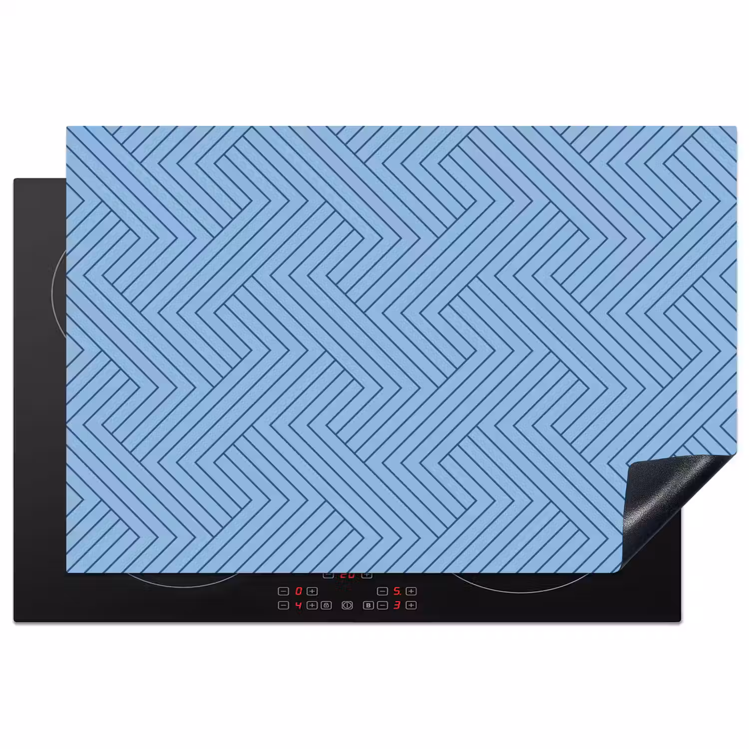 Donkerblauw - Patroon - Lijnen Inductie beschermer vinyl 3mm klein 276 -3d