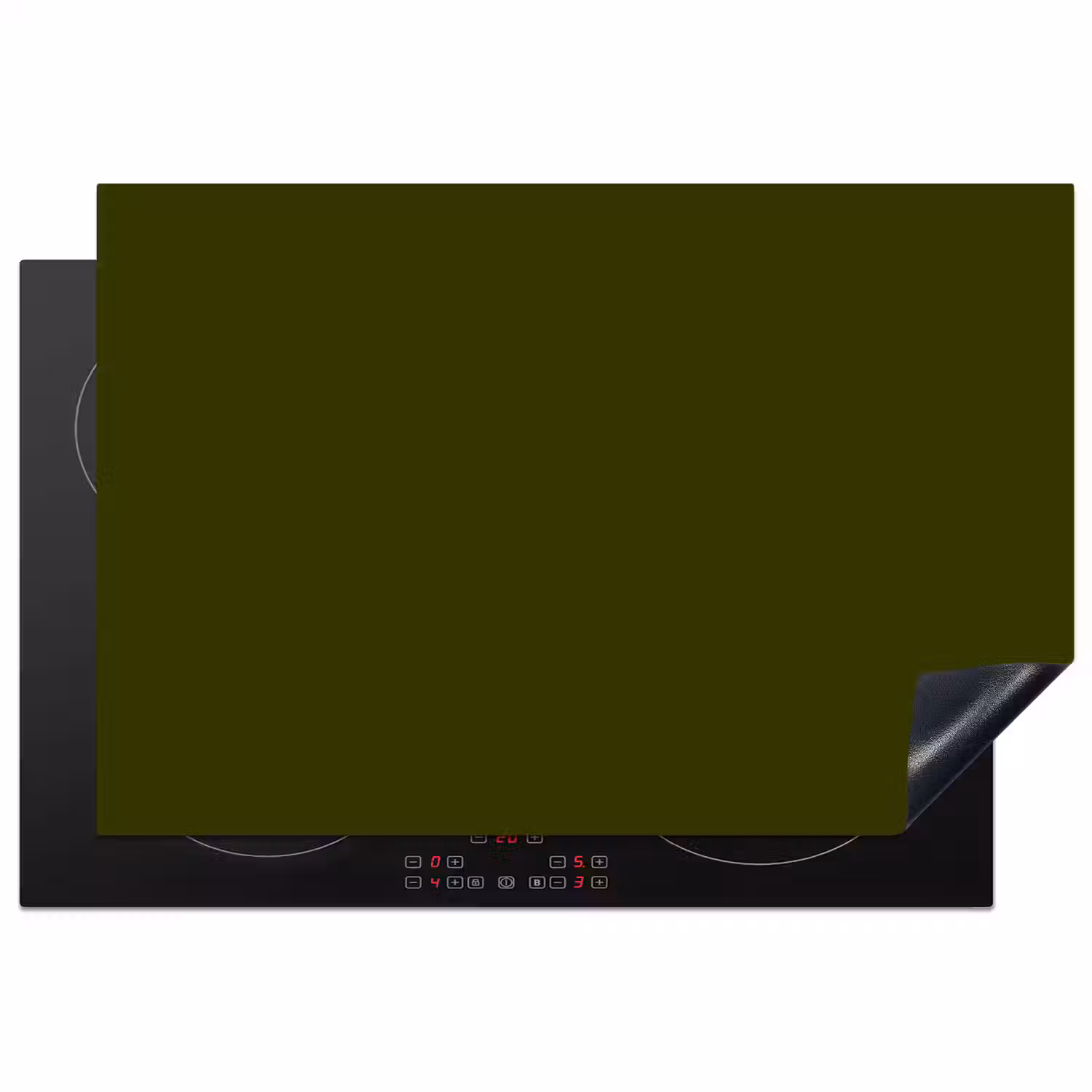Dark - Olive - Groen Inductie beschermer vinyl 3mm klein 276 -3d