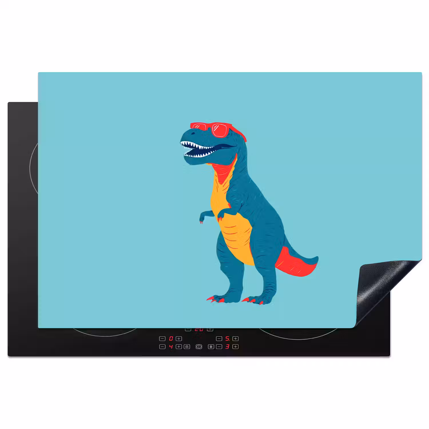 Dinosaurus - Blauw - Zonnebril Inductie beschermer vinyl 3mm klein -3d