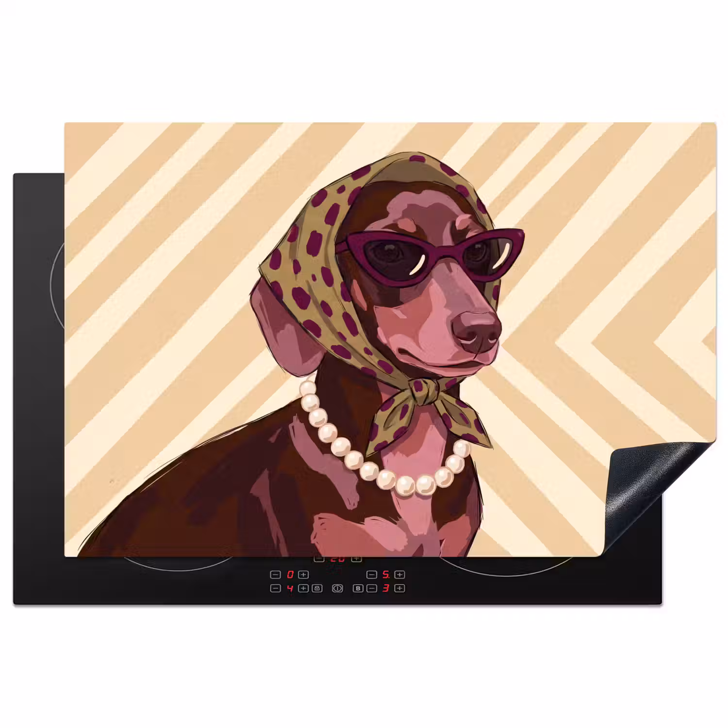 Hond - Zonnebril - Hoofddoek - Dieren - Modern Inductie beschermer vinyl 3mm klein -3d