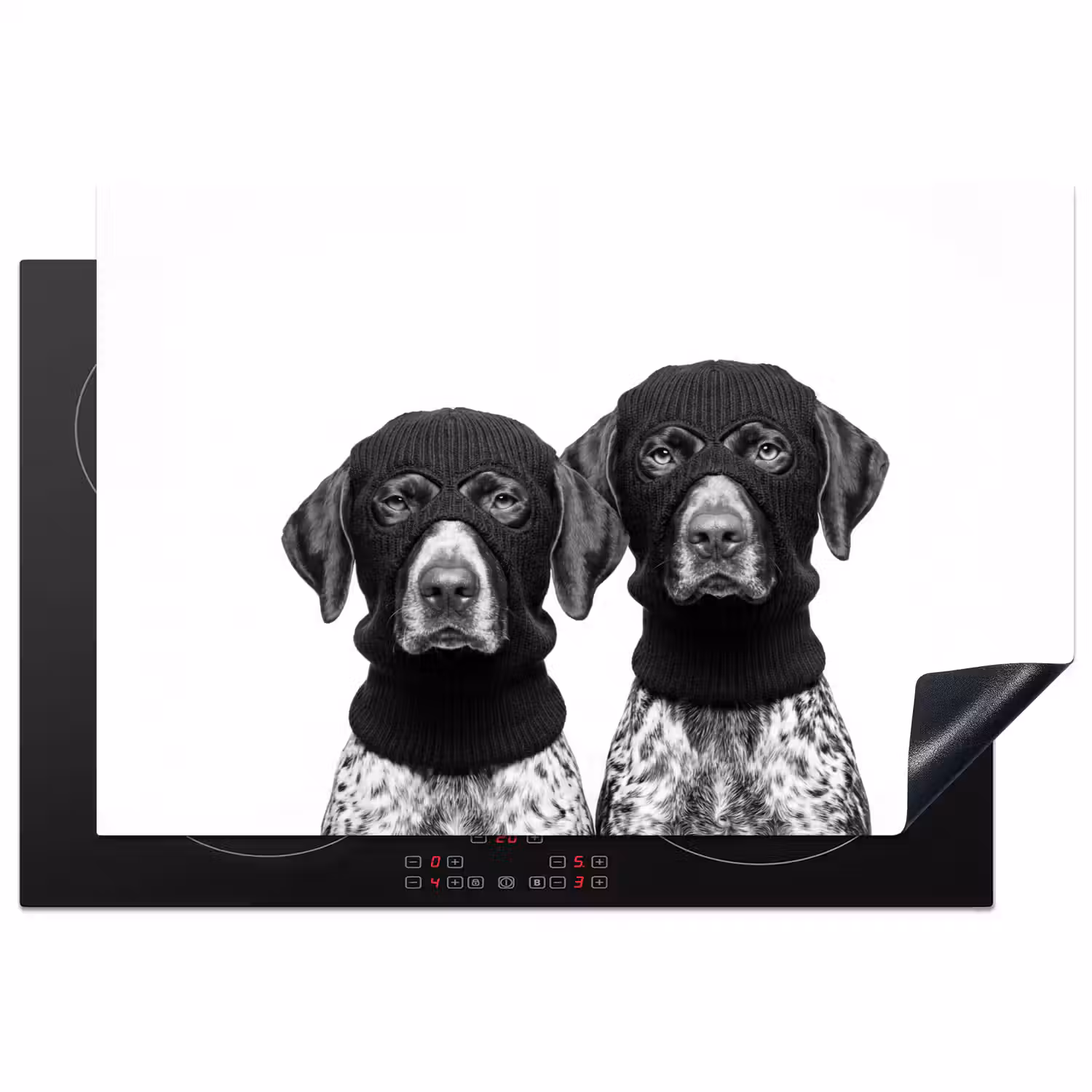 Honden - Bivakmuts - Zwart - wit Inductie beschermer vinyl 3mm klein -3d