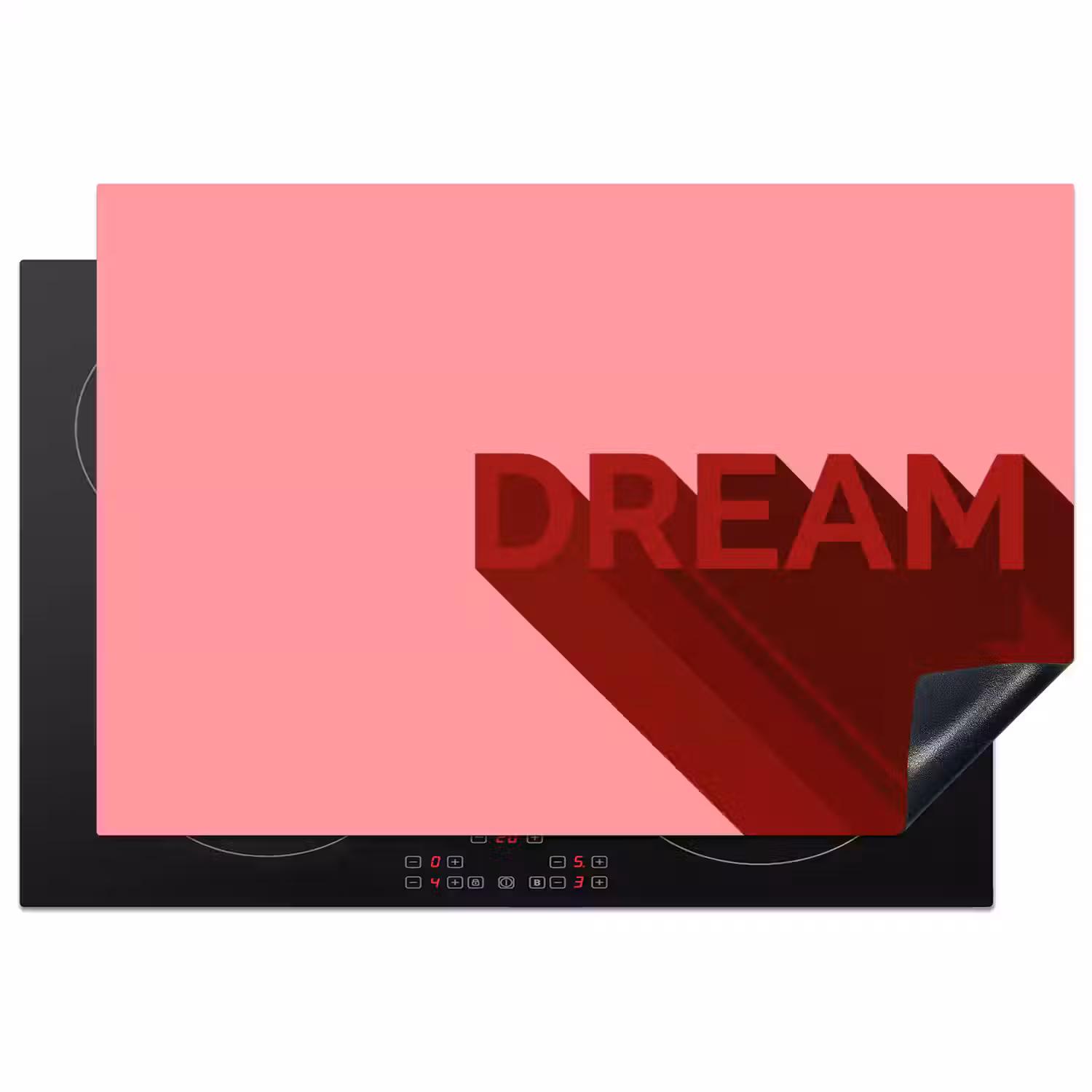 Dream - 3D - Rood - Roze Inductie beschermer vinyl 3mm klein -3d