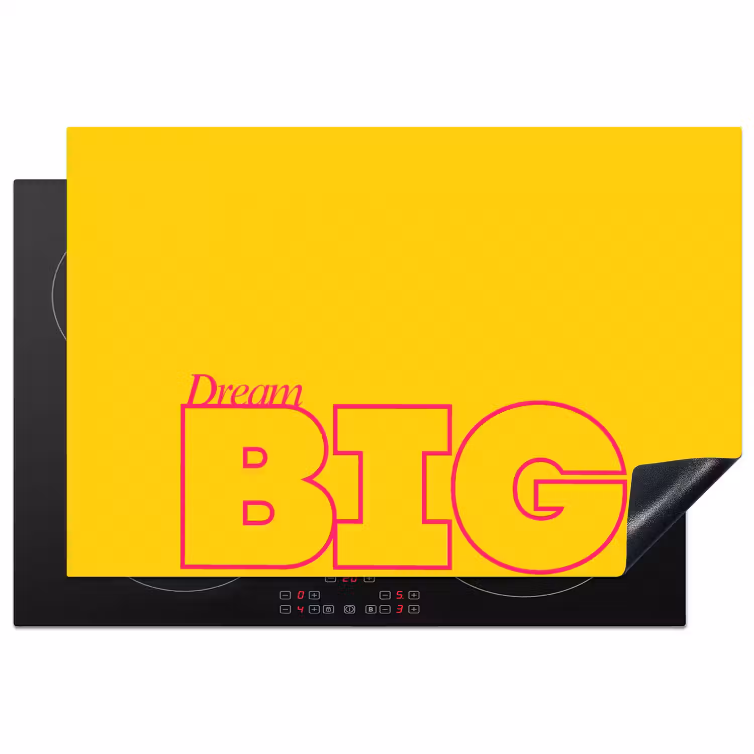 Dream big - Geel - Grafisch Inductie beschermer vinyl 3mm klein -3d