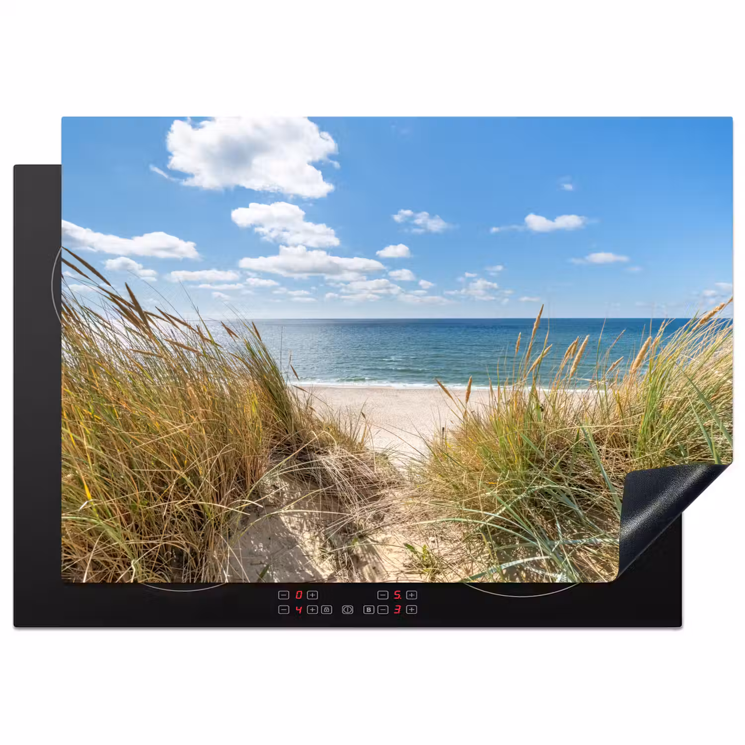 Duin - Gras - Zee - Strand Inductie beschermer vinyl 3mm middel -3d