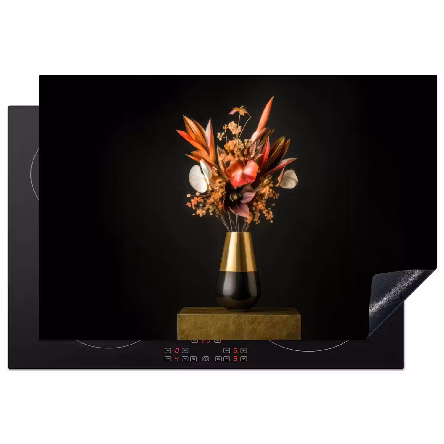 Exotisch - Boeket - Vaas - Goud Inductie beschermer vinyl 3mm klein -3d