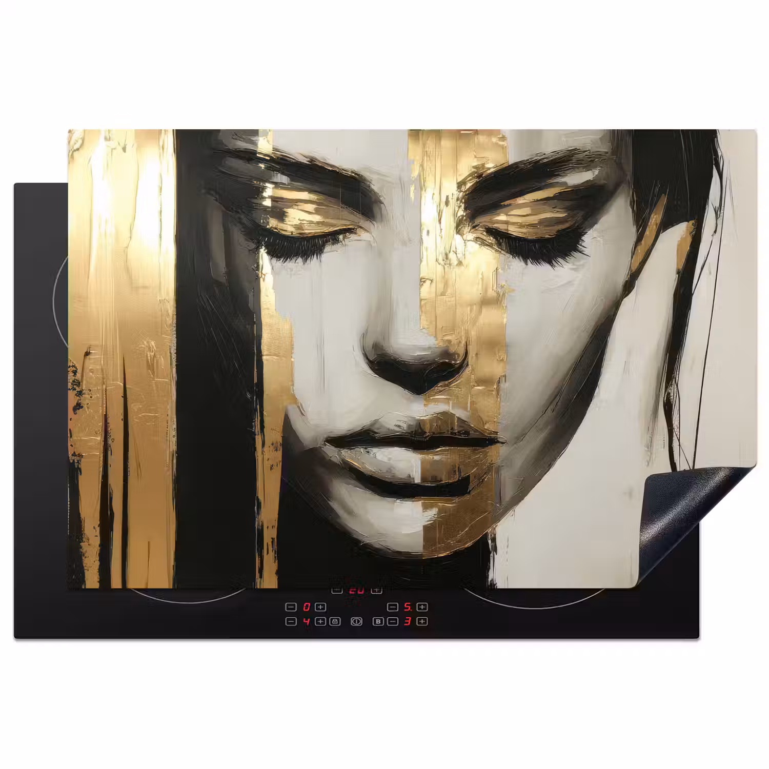 Ogen - Gezicht - Goud - Strepen Inductie beschermer vinyl 3mm klein -3d
