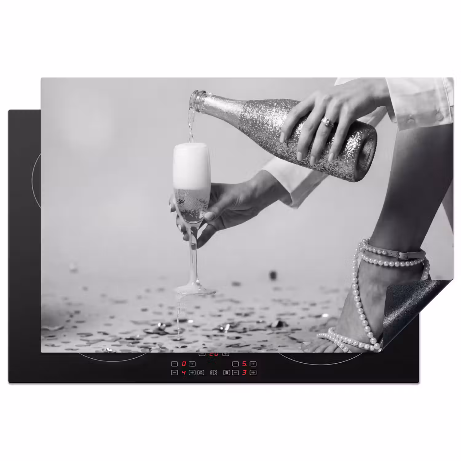 Feestelijk - Champagne - Discobal Inductie beschermer vinyl 3mm klein -3d