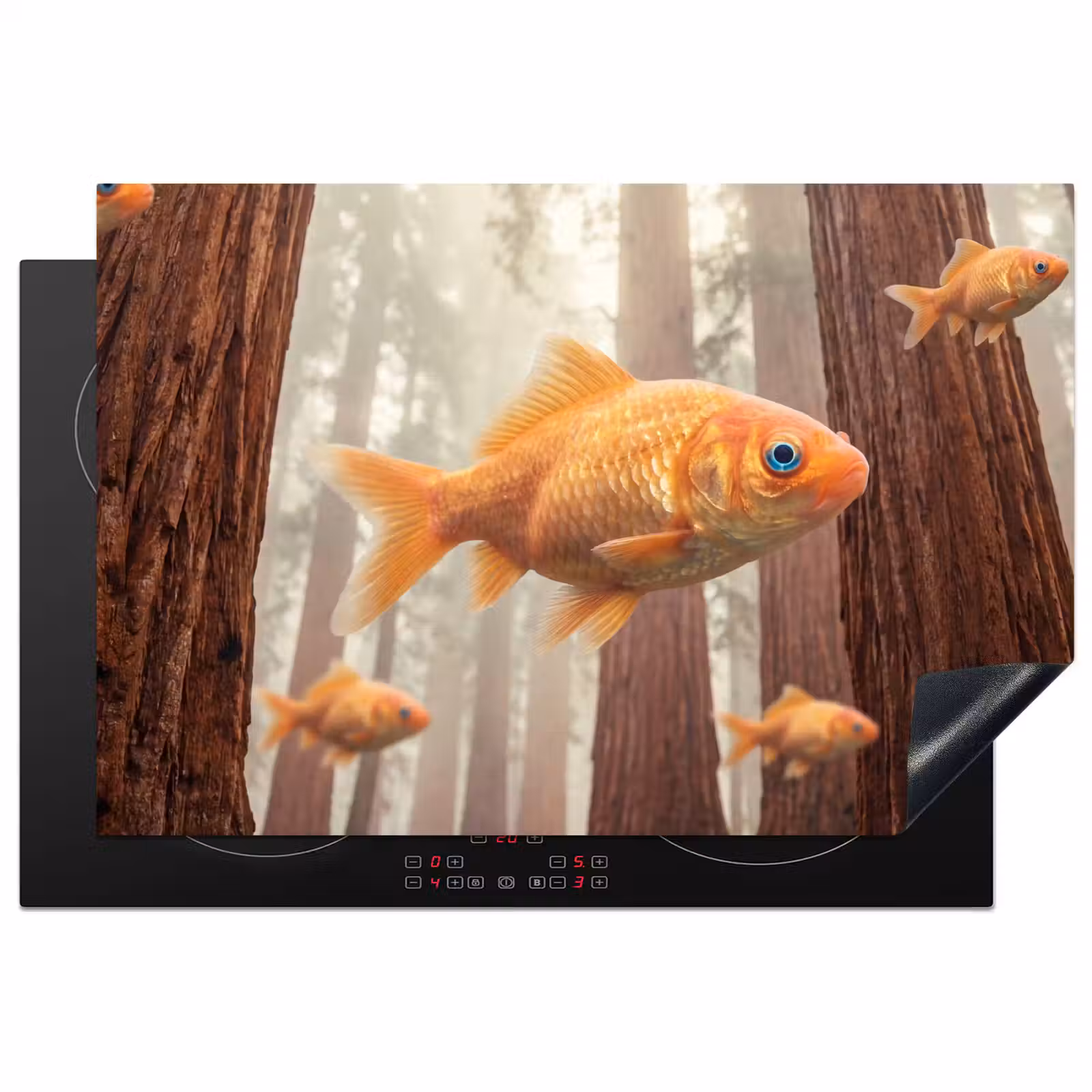Induction Hob Cover - Fish - Forest - Fantasy - Vis - Bos - Fantasie Inductie beschermer vinyl 3mm klein
