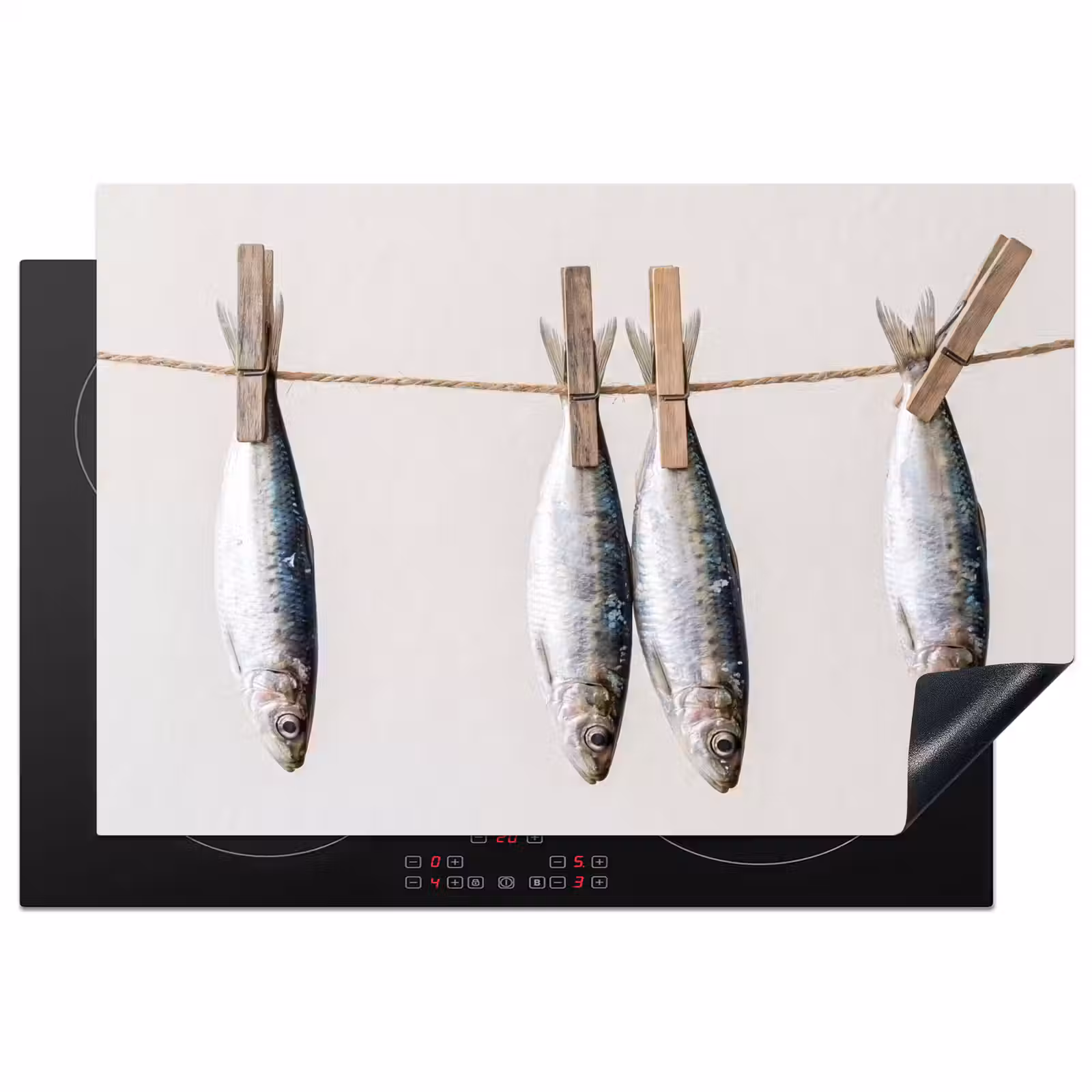 Induction Hob Cover - Fish - Hanging - Food - Vis - Hangend - Eten Inductie beschermer vinyl 3mm klein