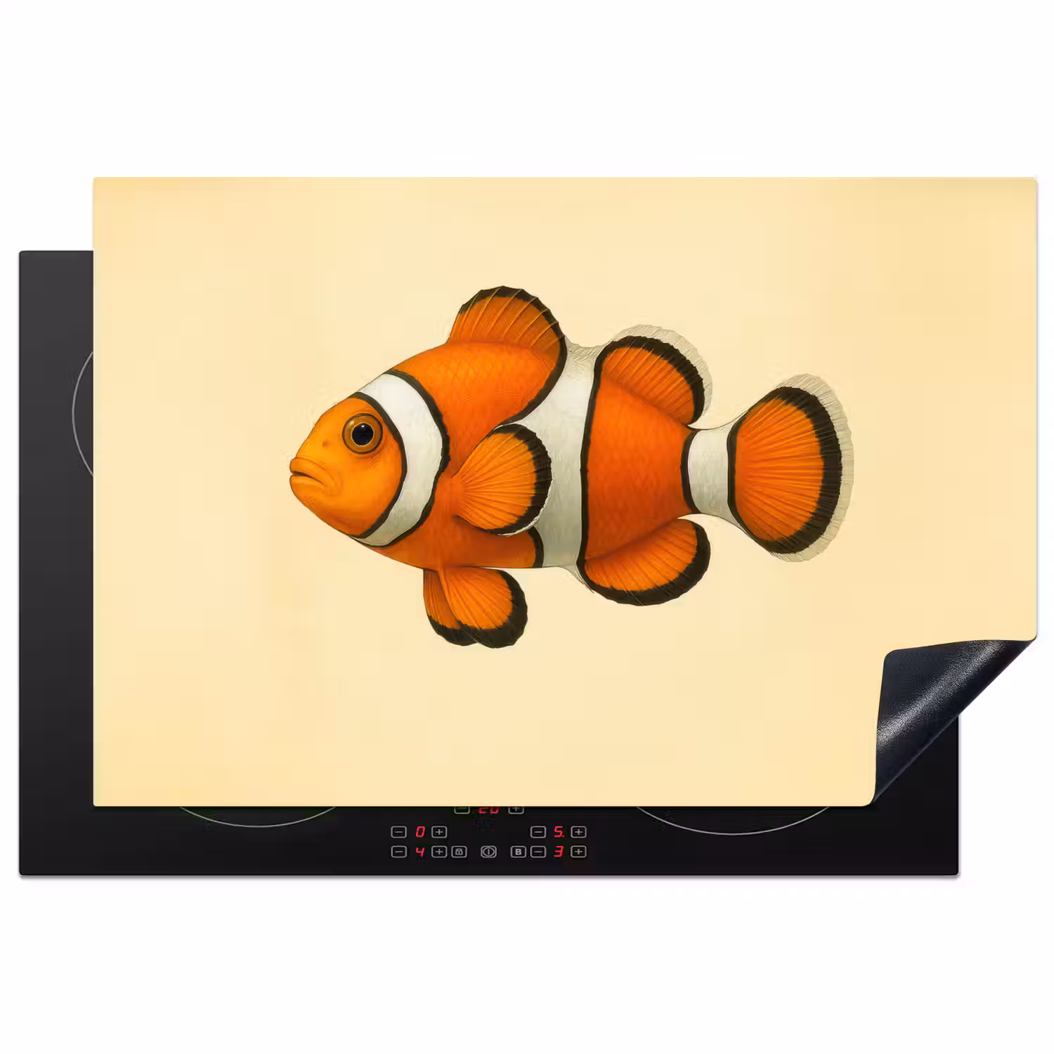 Vis - Oranje - Strepen Inductie beschermer vinyl 3mm klein -3d