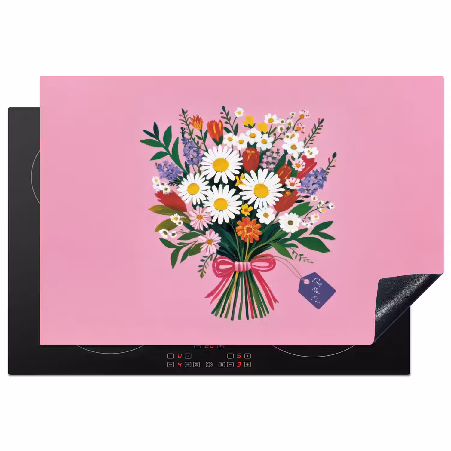 Bloemen - Quote - Kaartje - Kleurrijk Inductie beschermer vinyl 3mm klein -3d