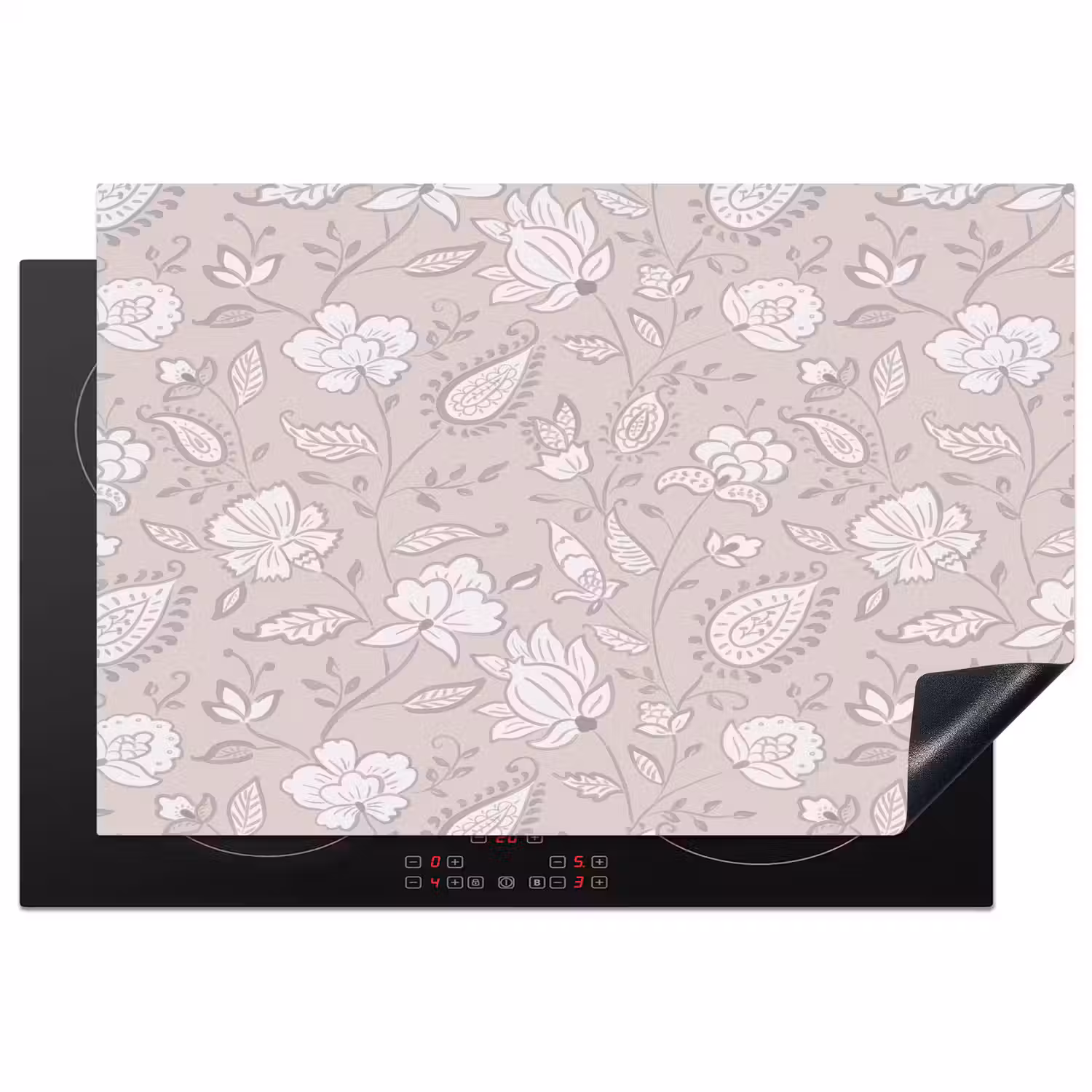 Bloemen - Getekend - Lavendel Inductie beschermer vinyl 3mm klein 276 -3d