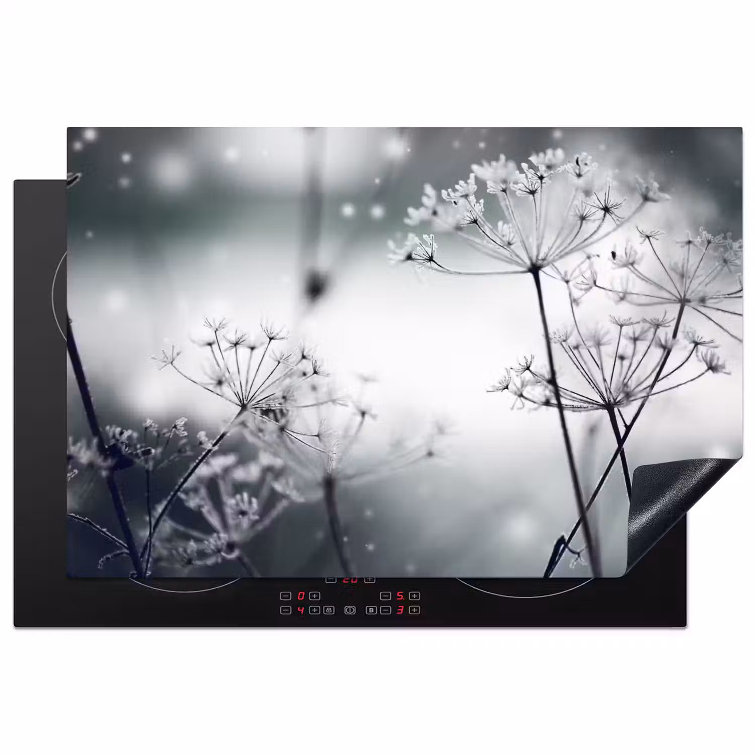 Bloemen - Winter - Sneeuw - Natuur Inductie beschermer vinyl 3mm klein -3d