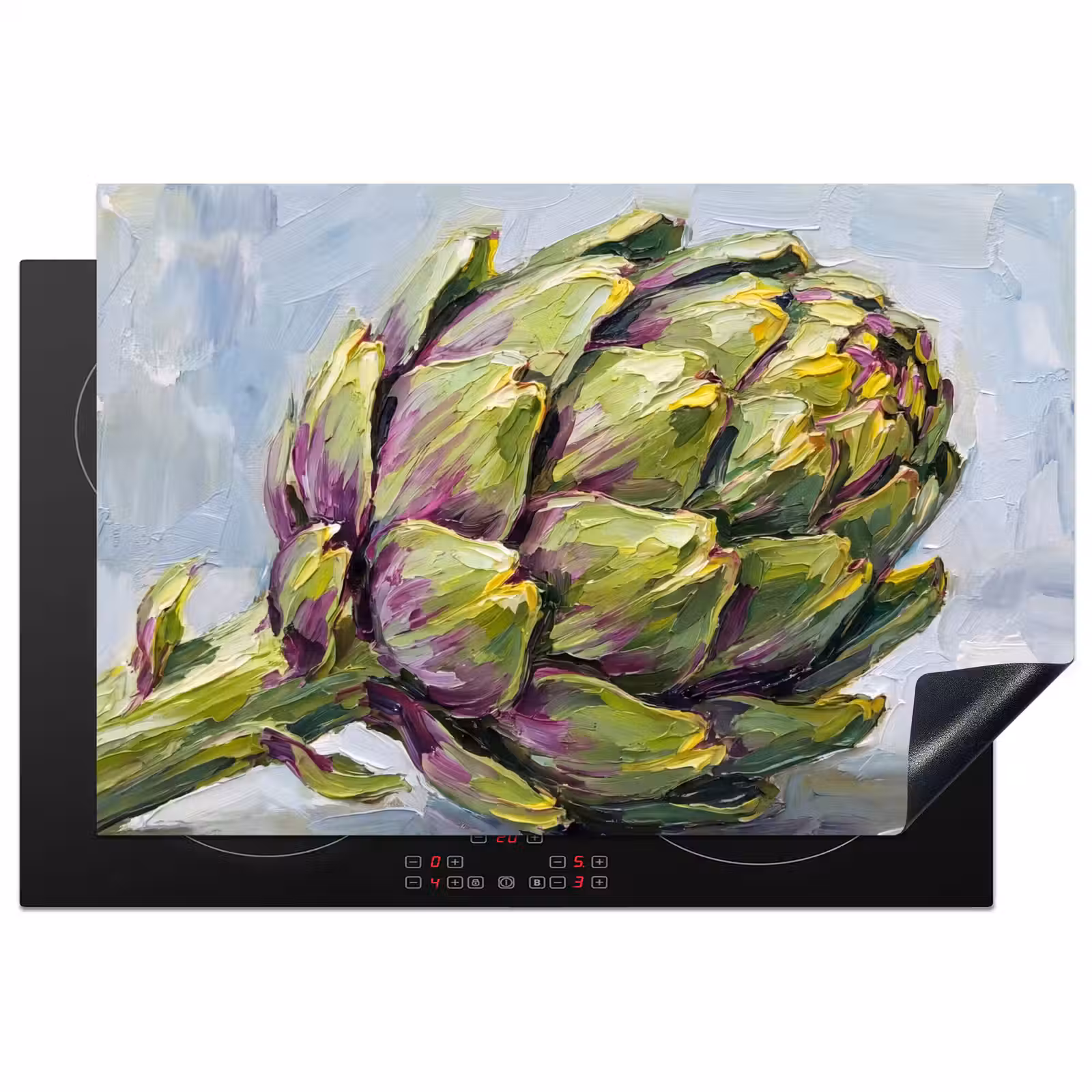 Induction Hob Cover - Food - Artichoke - Modern - Eten - Artisjok - Modern Inductie beschermer vinyl 3mm klein