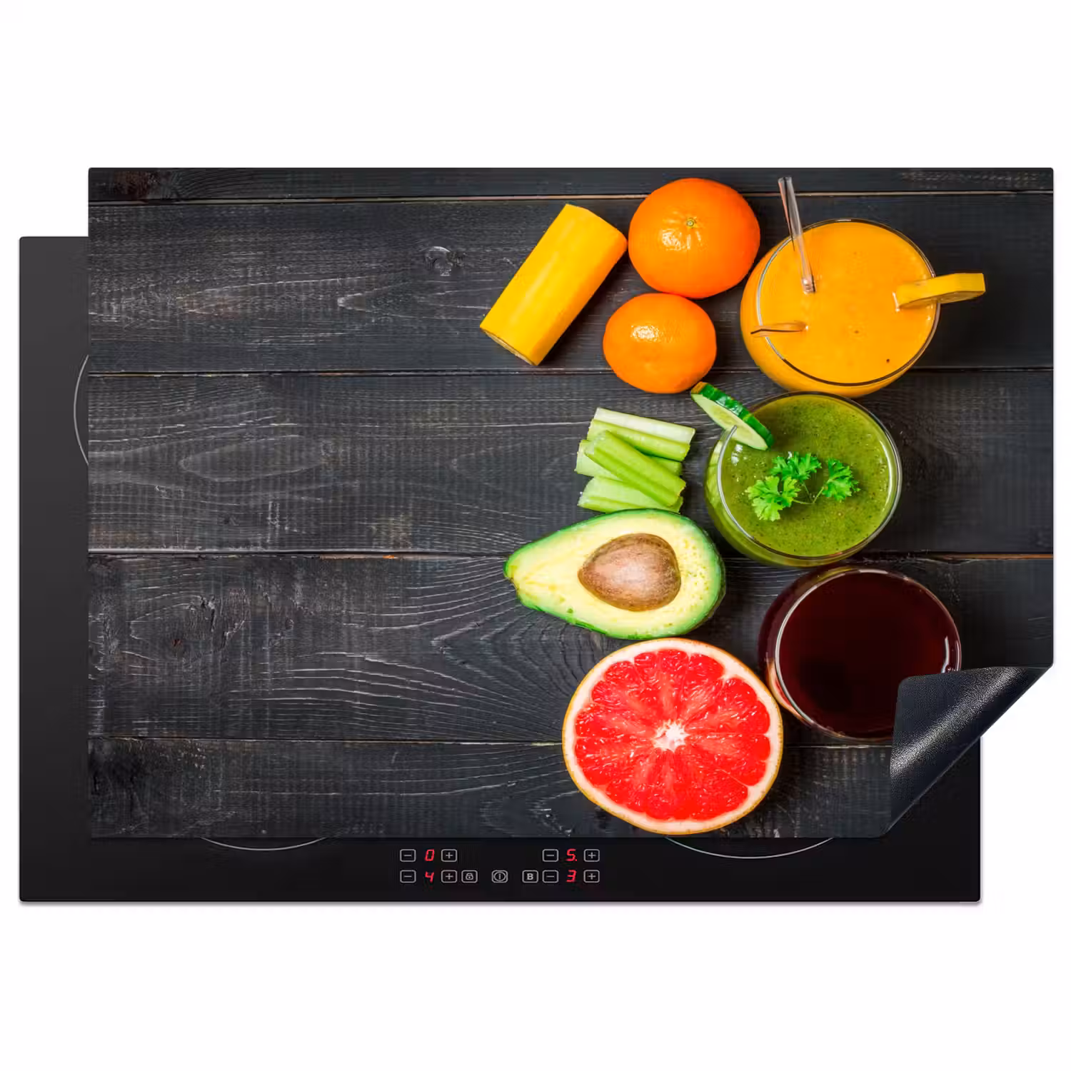Fruit - Smoothie - Industrieel - Zomer Inductie beschermer vinyl 3mm middel -3d