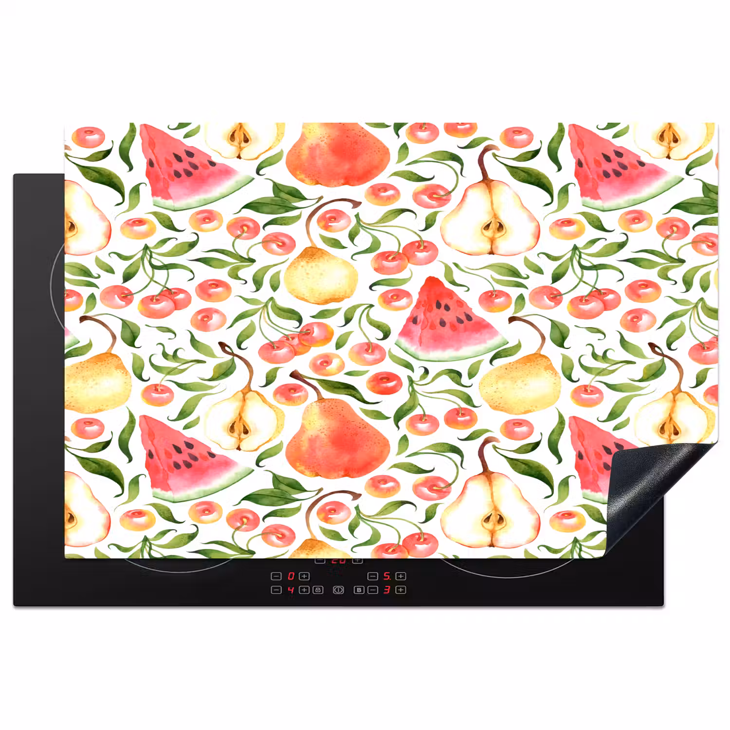 Fruit - Watermeloen - Kersen - Peer Inductie beschermer vinyl 3mm klein 276 -3d