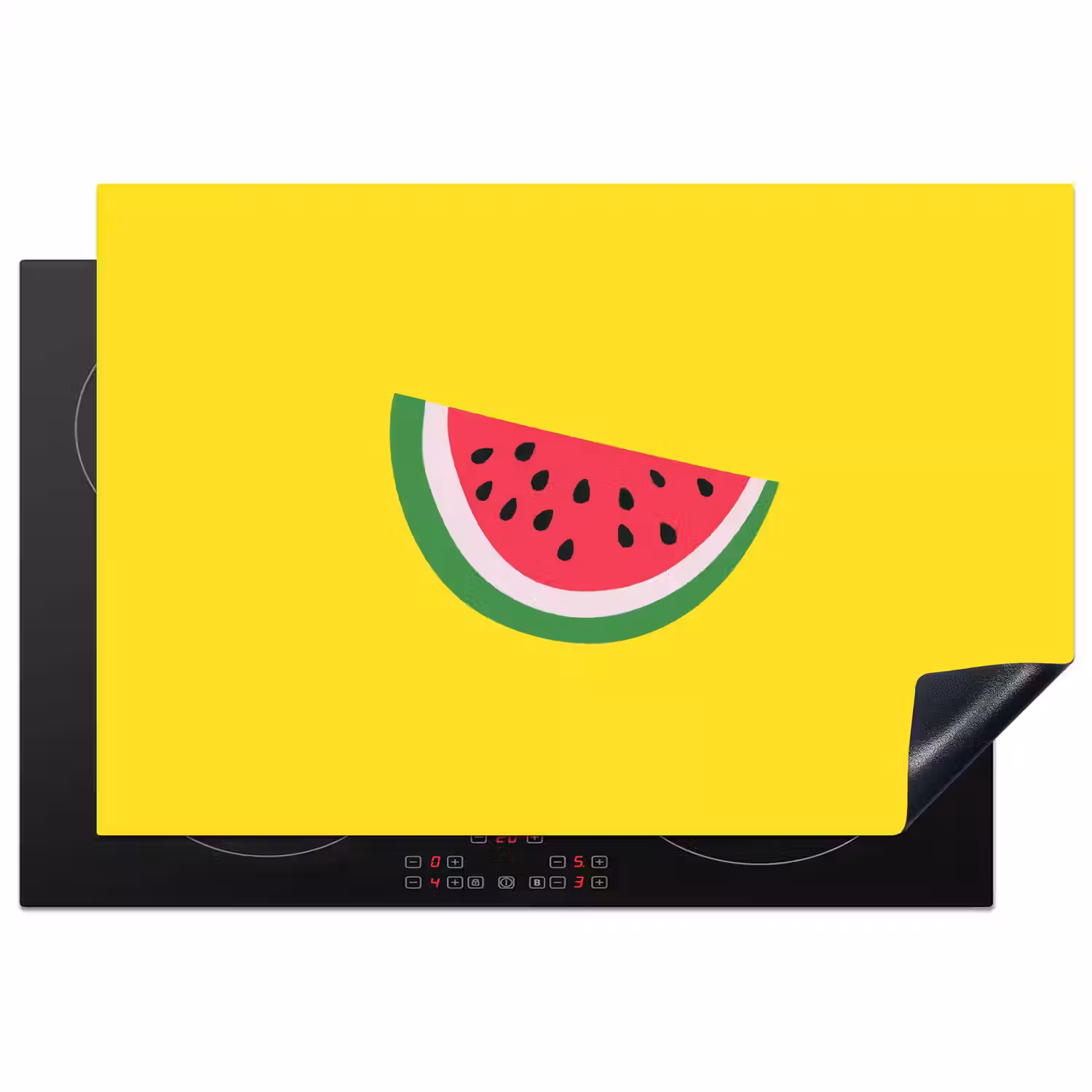 Fruit - Watermeloen - Geel Inductie beschermer vinyl 3mm klein -3d