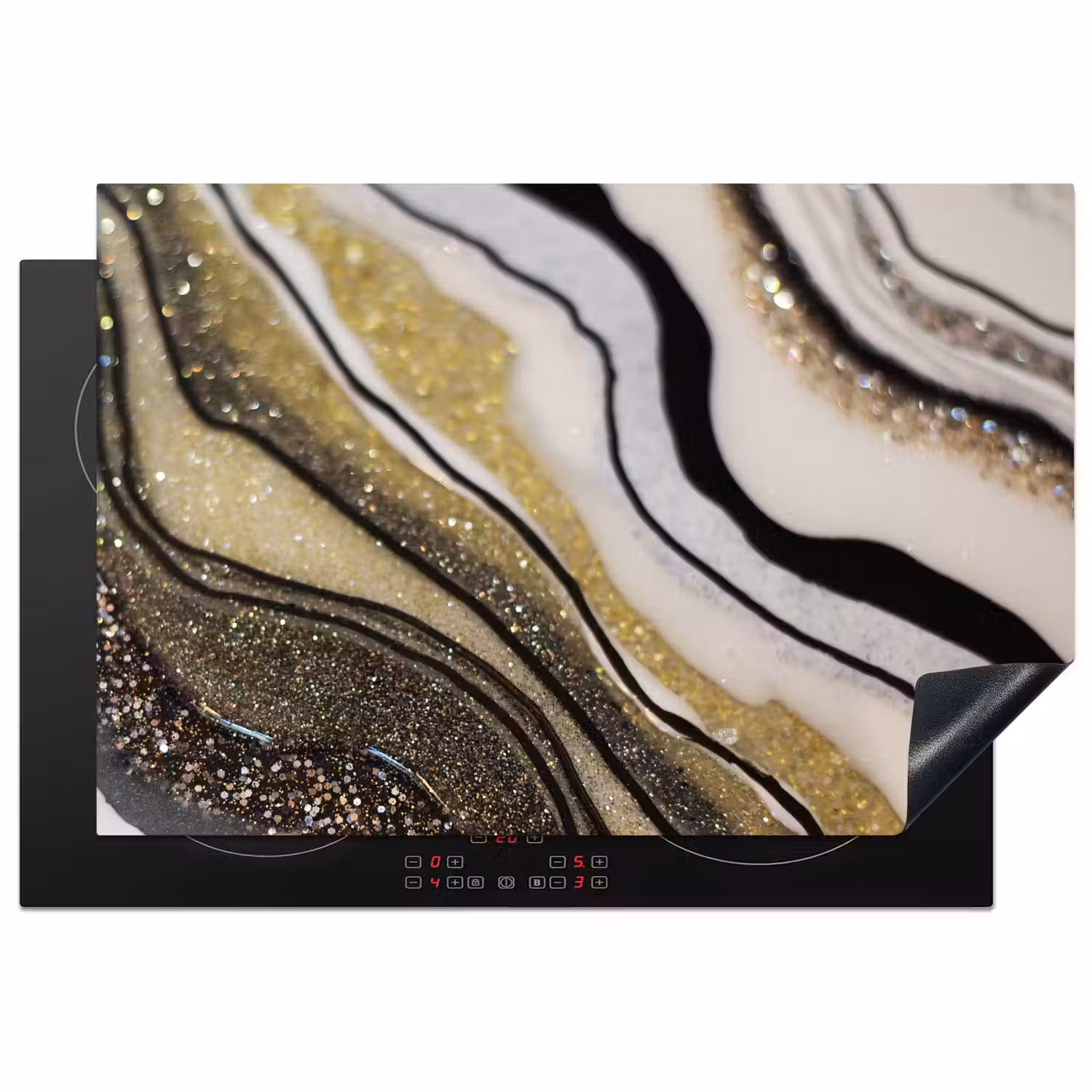Edelsteen - Abstract - Marmer - Natuur Inductie beschermer vinyl 3mm klein -3d