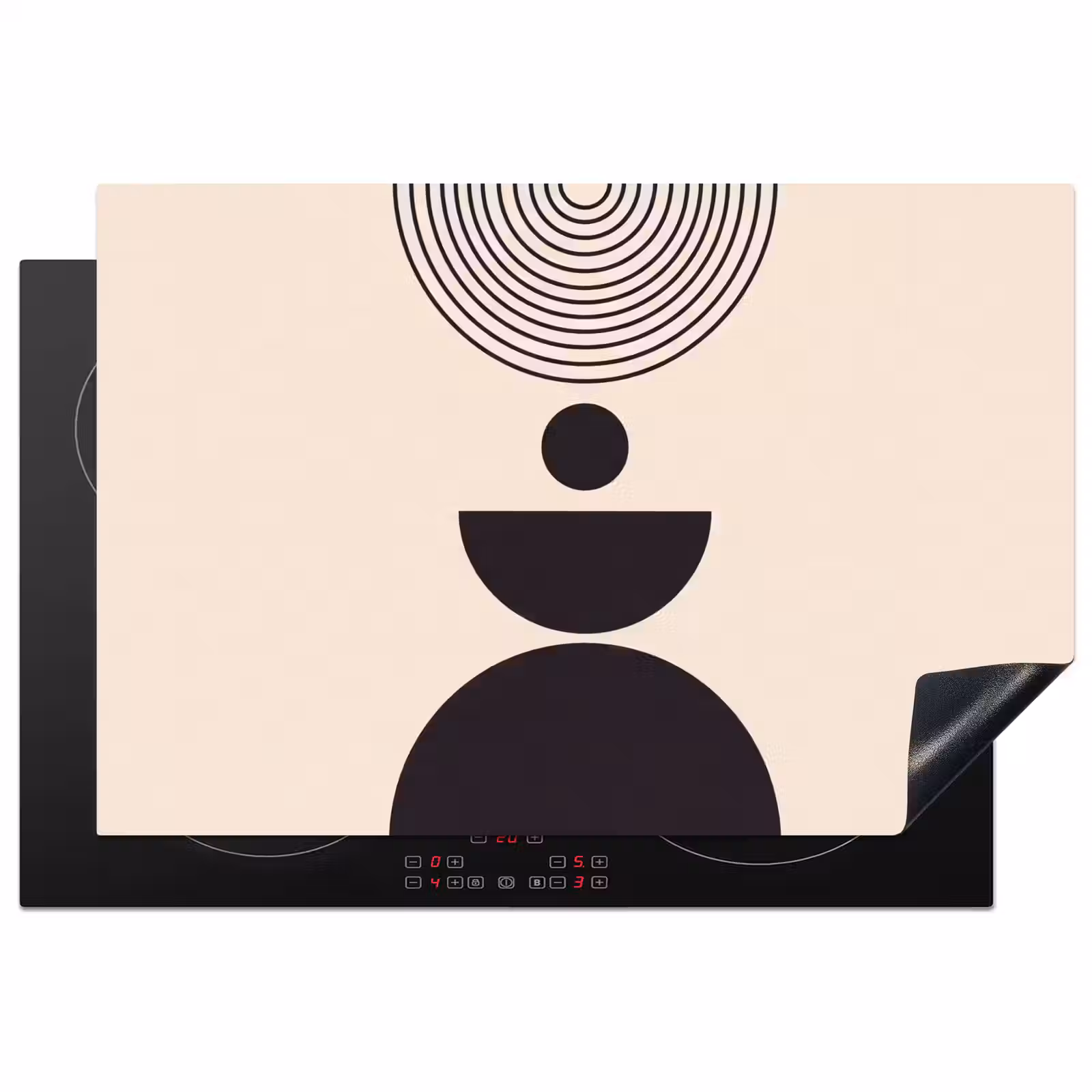 Induction Hob Cover - Geometric Balance - Art - Geometrische balans - Kunst Inductie beschermer vinyl 3mm klein