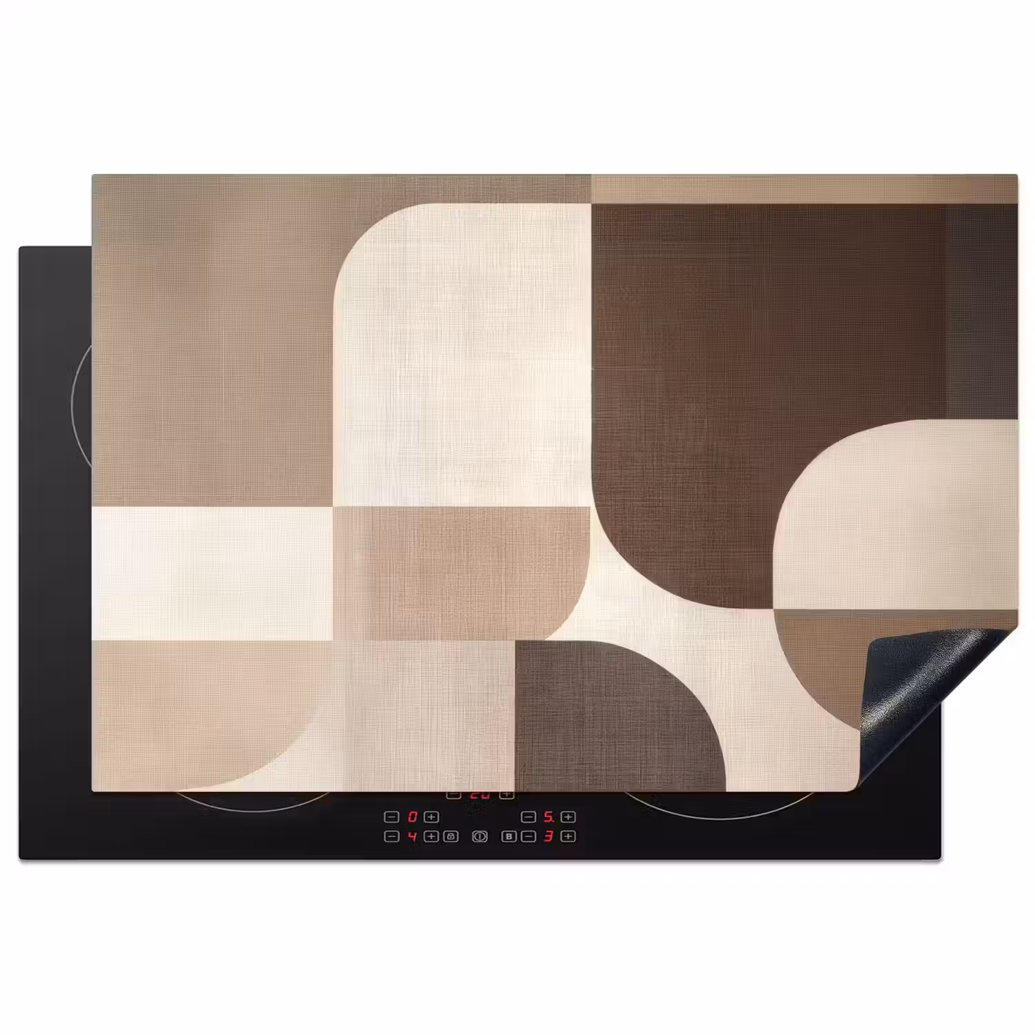 Geometrisch - Geweven structuur - Modern Inductie beschermer vinyl 3mm klein -3d