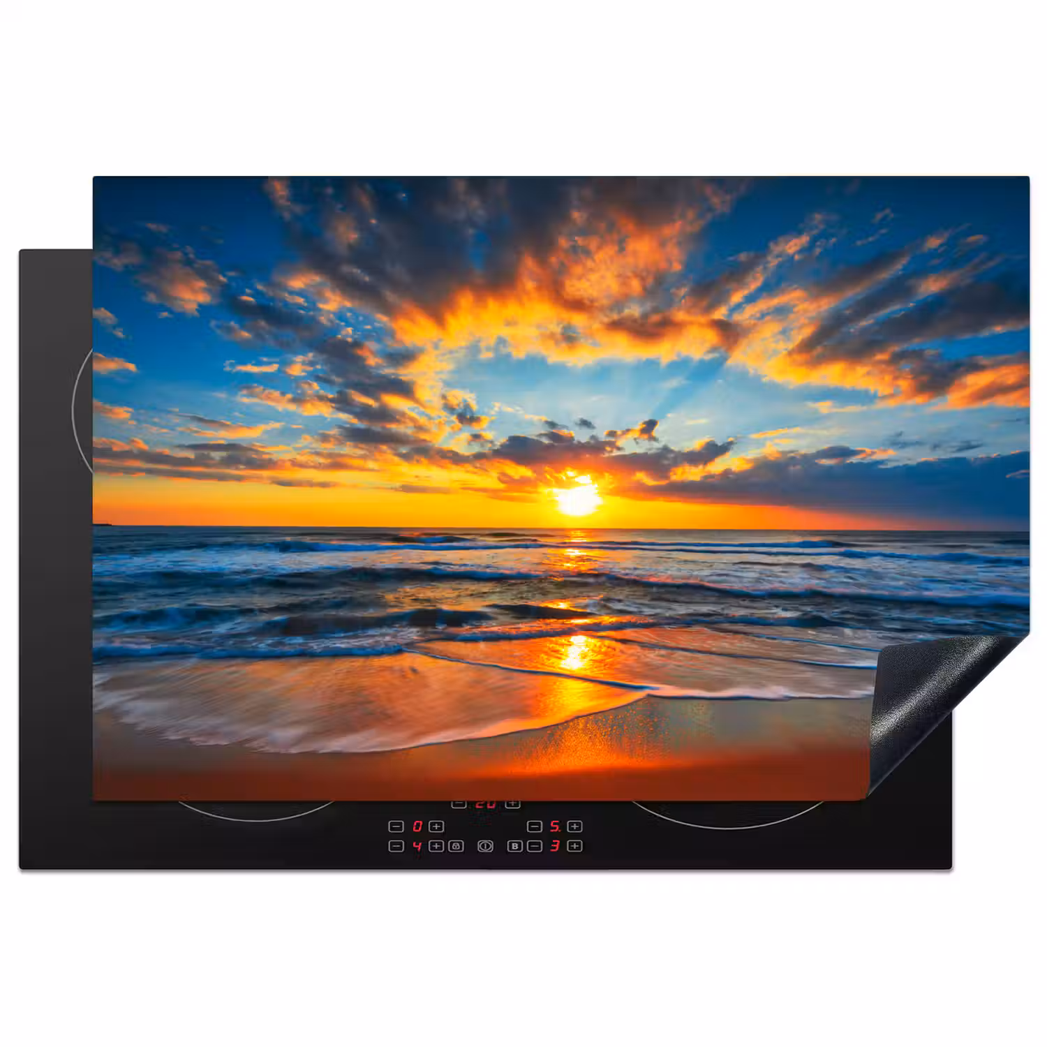 Schittering op de Golven bij Zonsondergang Inductie beschermer vinyl 3mm klein -3d