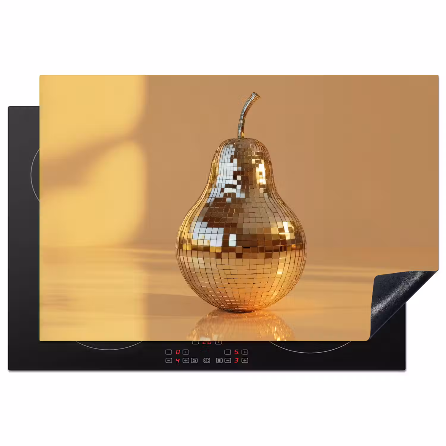 Goud - Disco - Glitter - Peer Inductie beschermer vinyl 3mm klein -3d