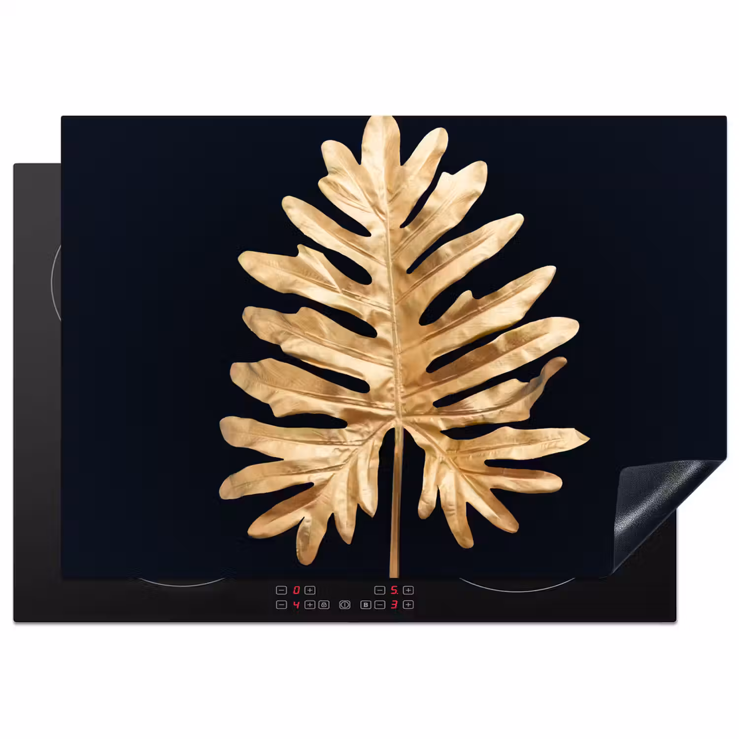 Gouden Monstera Majesteit Inductie beschermer vinyl 3mm middel -3d