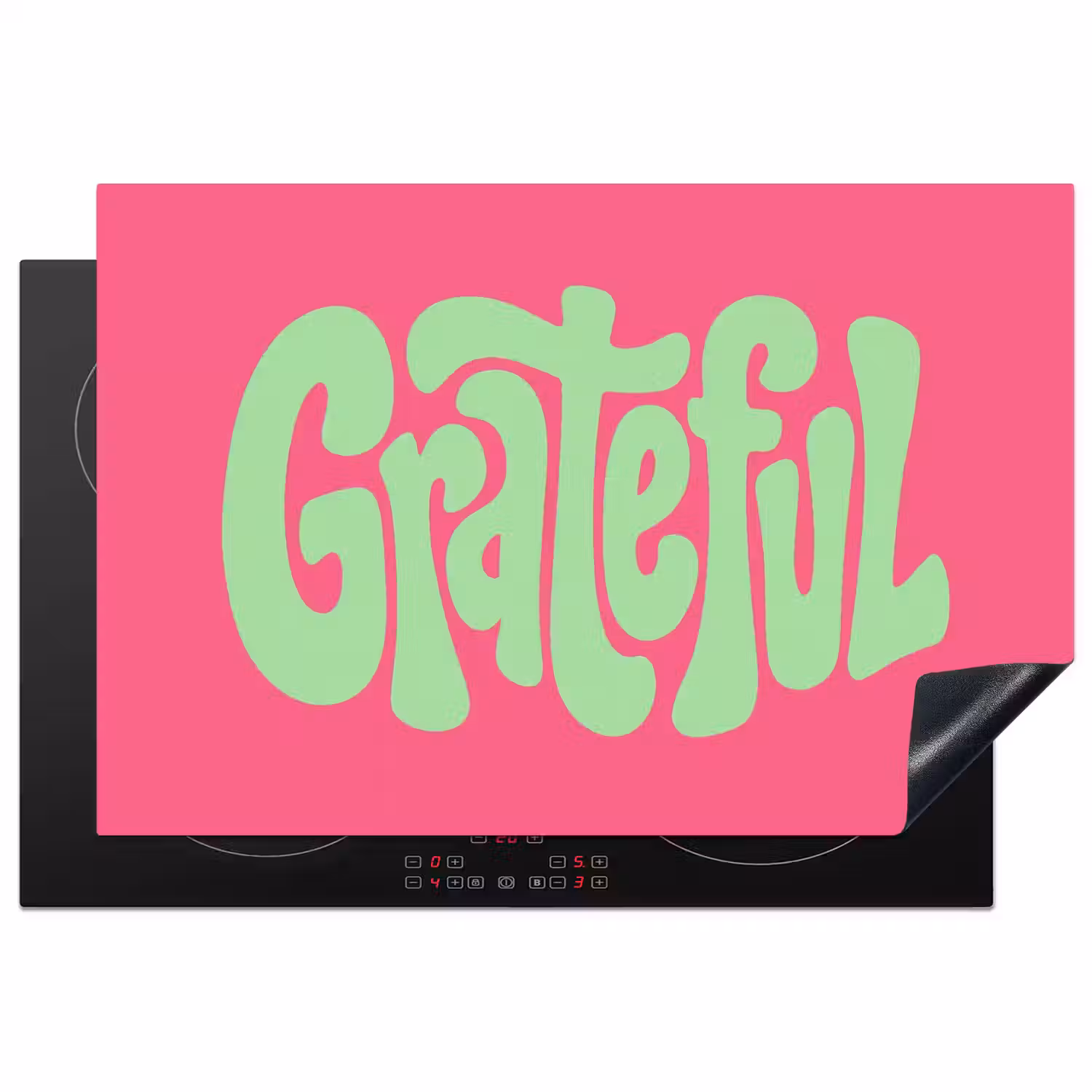 Grateful - Groen - Grafisch - Vloeiend Inductie beschermer vinyl 3mm klein -3d
