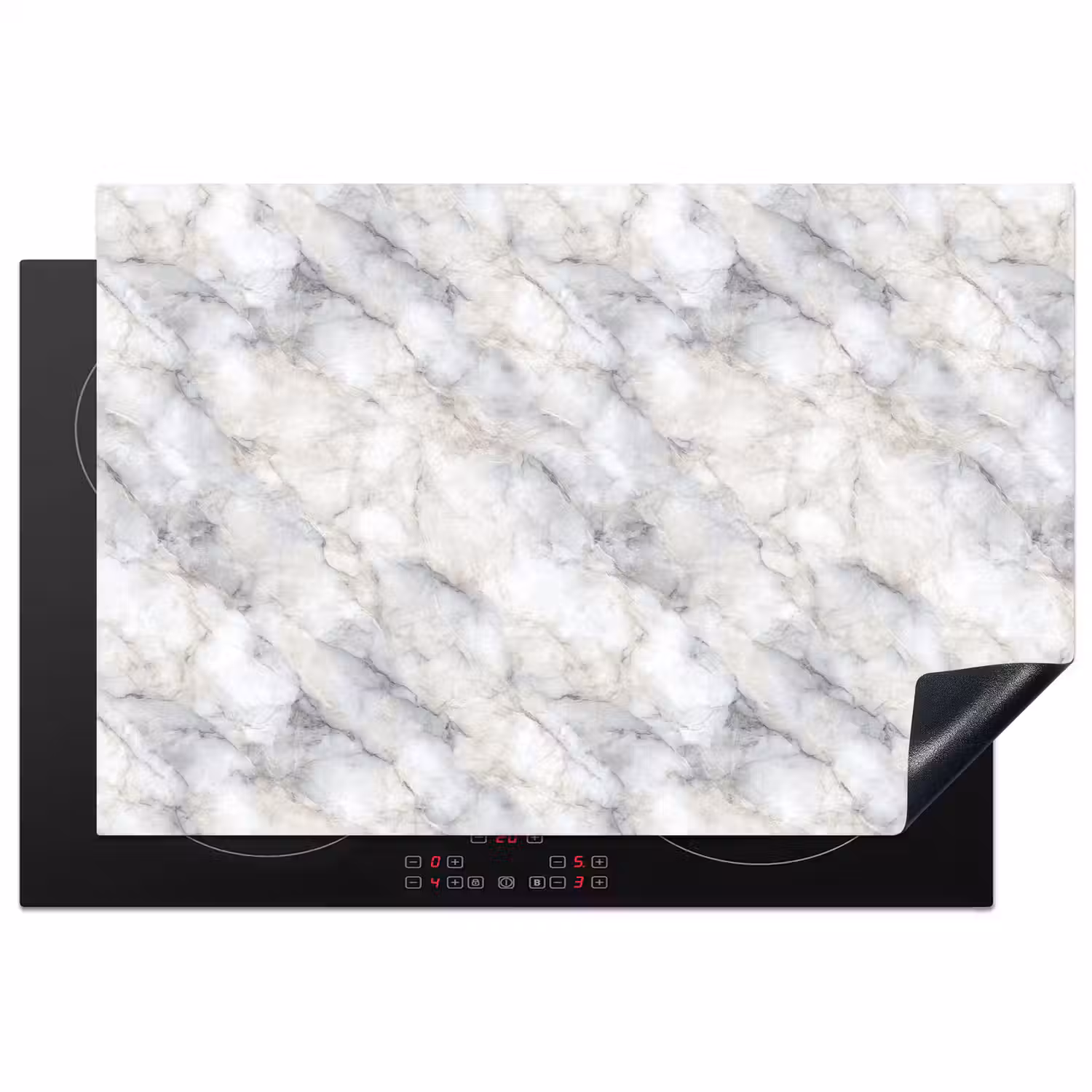 Grijs - Marmer - Gedetailleerd Inductie beschermer vinyl 3mm klein 276 -3d
