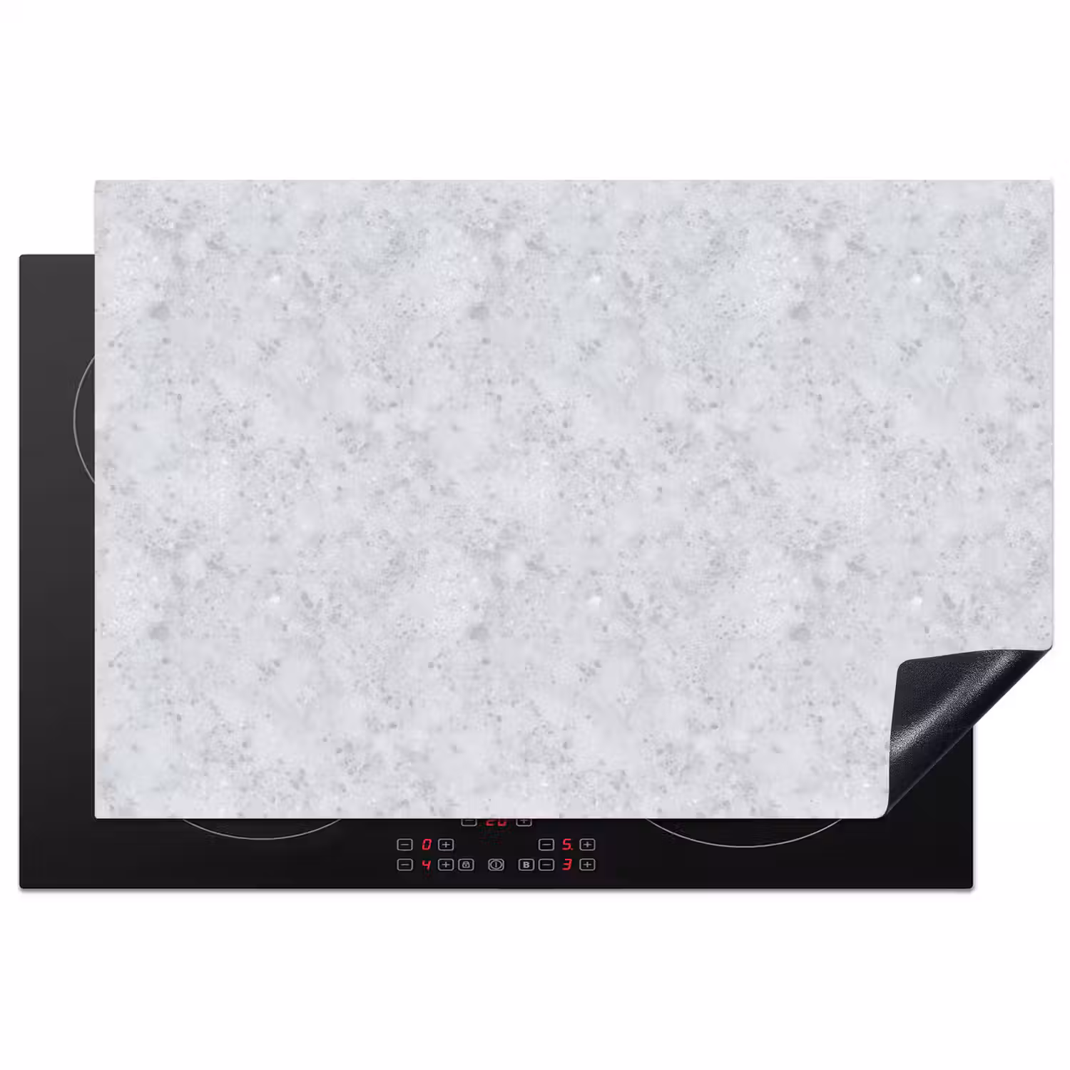 Grijs - Terrazzo-effect - Beton Inductie beschermer vinyl 3mm klein 276 -3d
