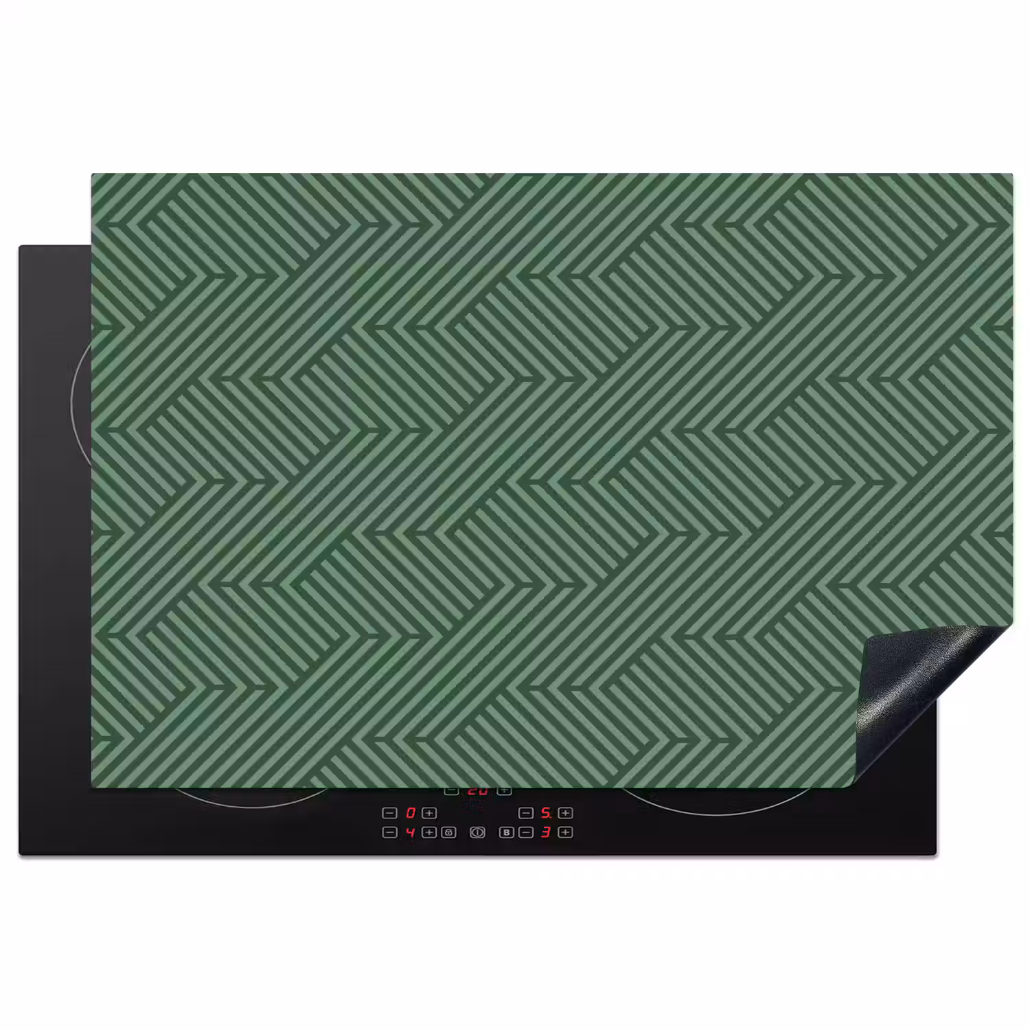 Groen - Strepen - Patroon Inductie beschermer vinyl 3mm klein 276 -3d
