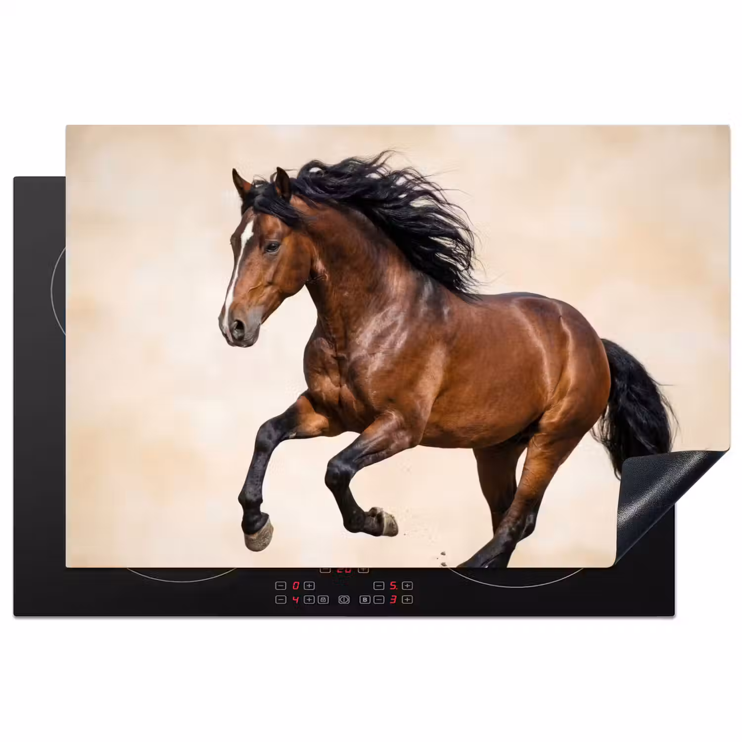 Paard - Galop - Energie Inductie beschermer vinyl 3mm klein -3d