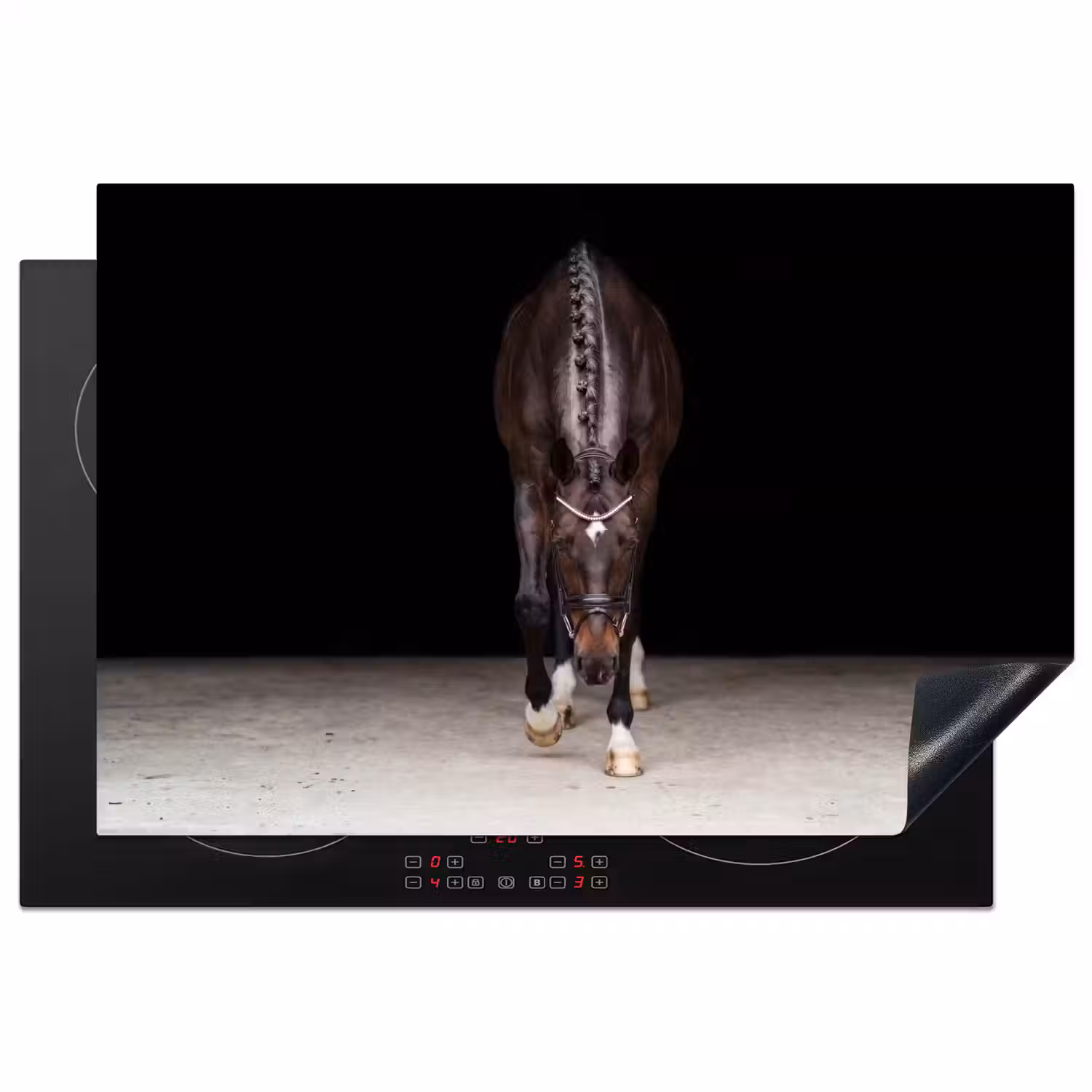 Paard - Modern - Portret Inductie beschermer vinyl 3mm klein -3d