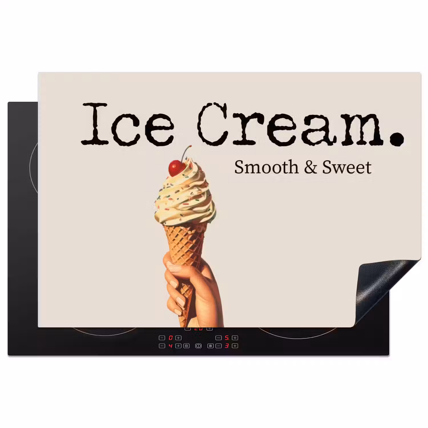 Ice cream - Softijs - Kleurrijk - Kers Inductie beschermer vinyl 3mm klein -3d