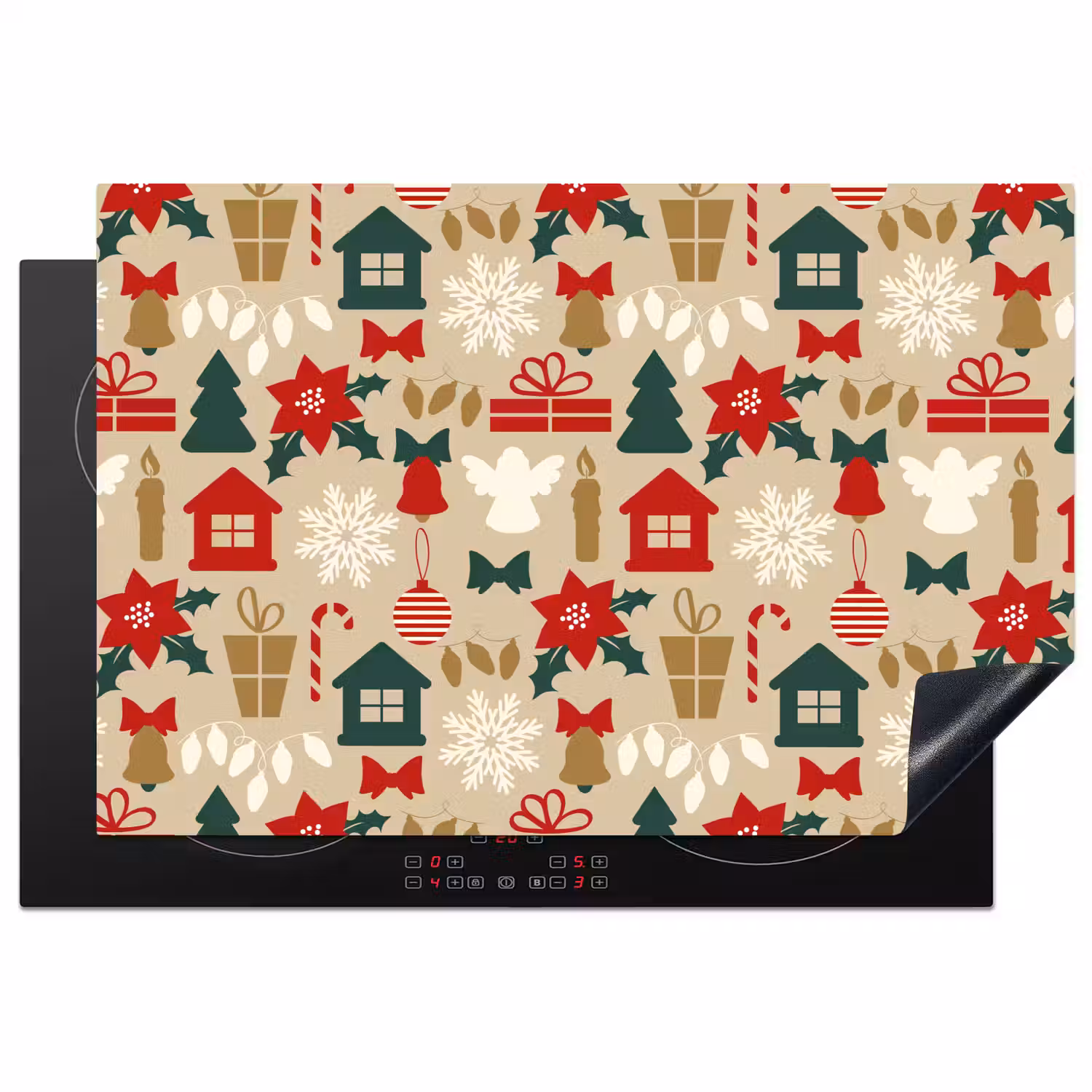 Illustratie - Kerst - Beige Inductie beschermer vinyl 3mm klein 276 -3d