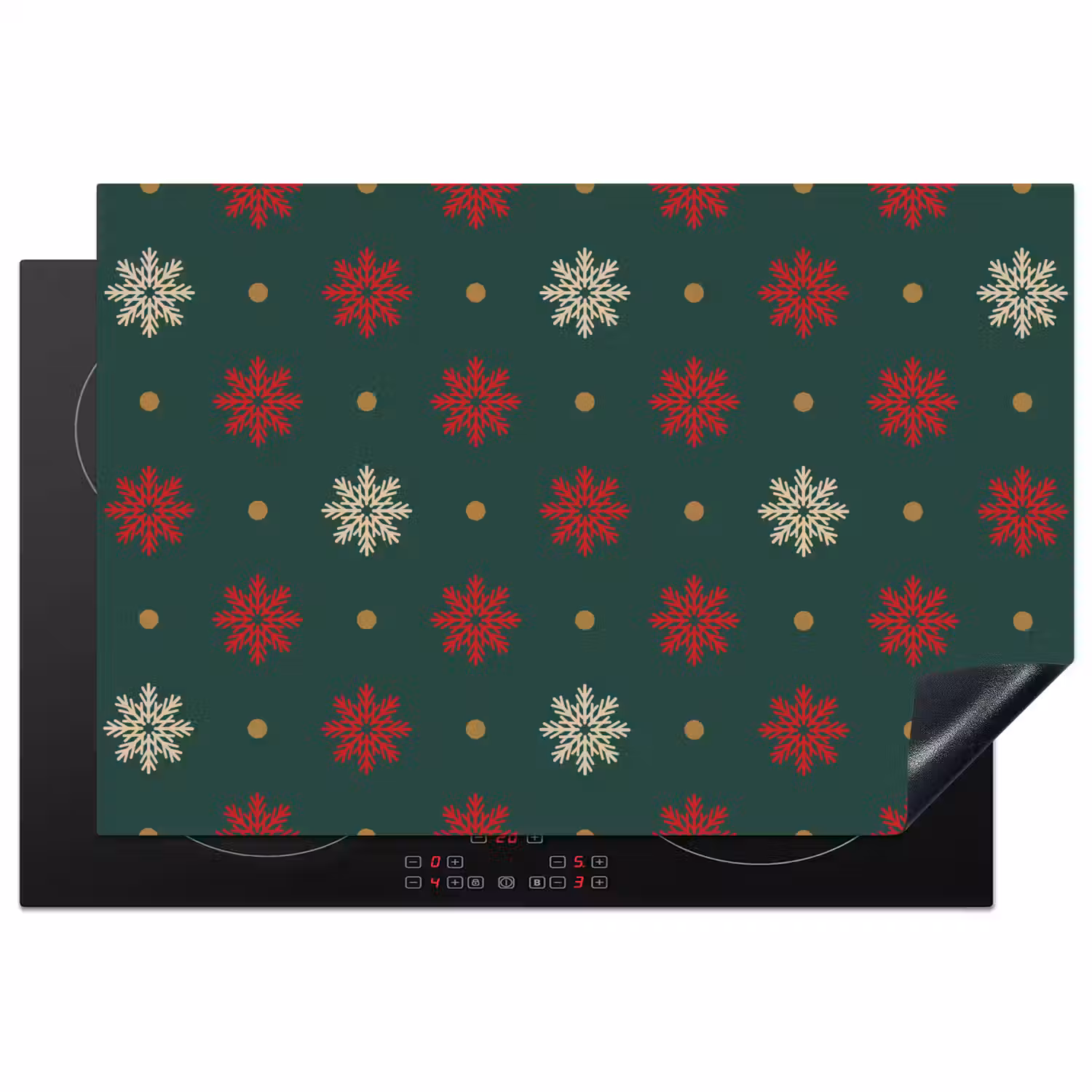 Illustratie - Sneeuwvlokken - Groen Inductie beschermer vinyl 3mm klein 276 -3d