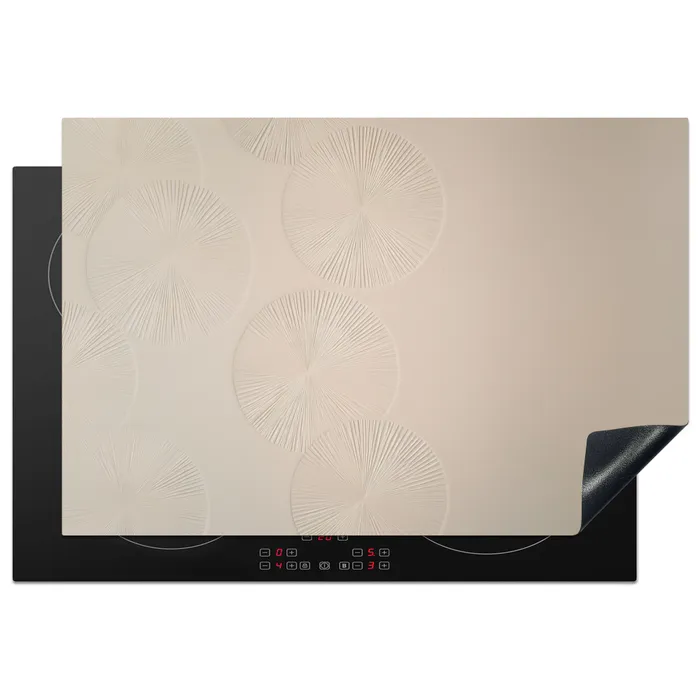 Japandi - Beige - Modern Inductie beschermer vinyl 3mm klein -3d