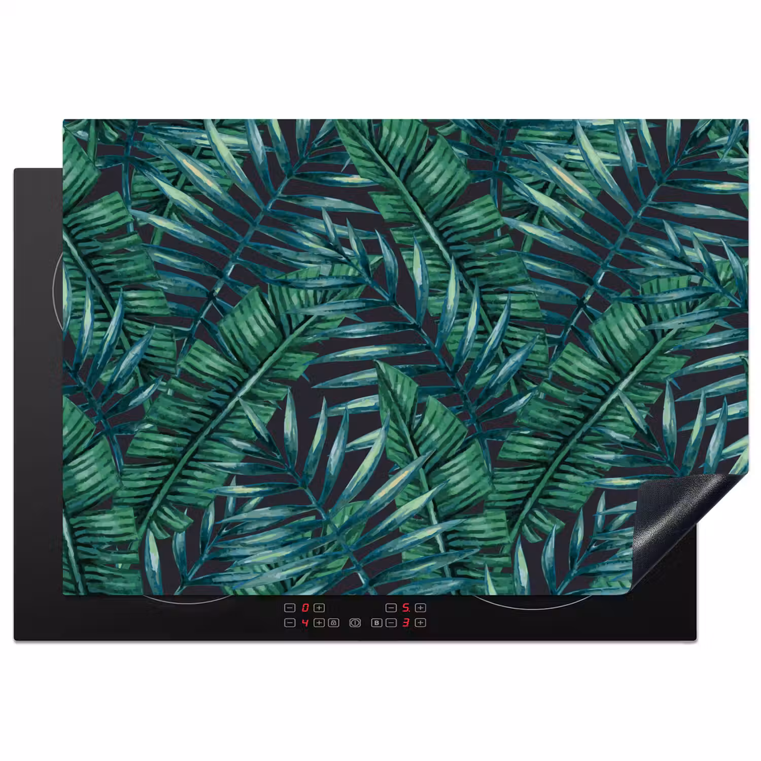 Jungle - Bladeren - Tropical Inductie beschermer vinyl 3mm middel -3d