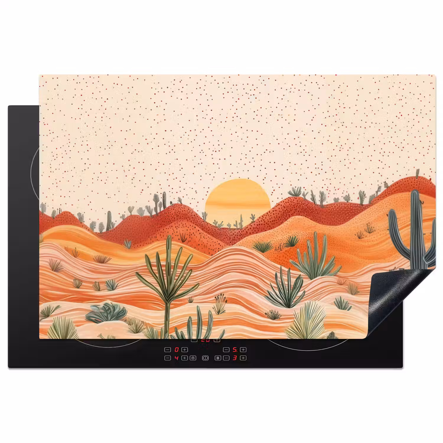 Landschap - Heuvels - Zonsondergang Inductie beschermer vinyl 3mm klein -3d