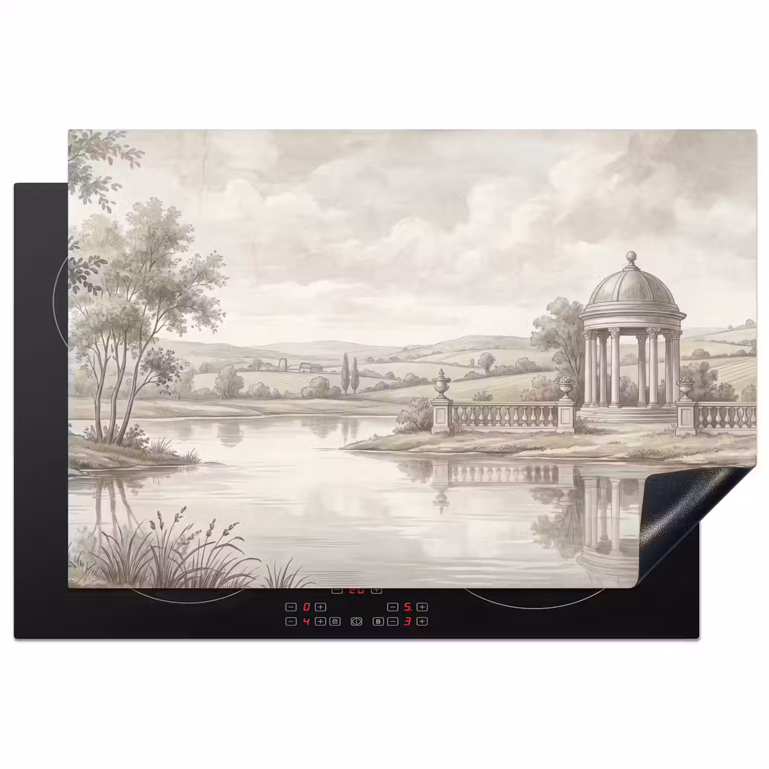 Landschap - Water - Natuur - Sepia Inductie beschermer vinyl 3mm klein -3d