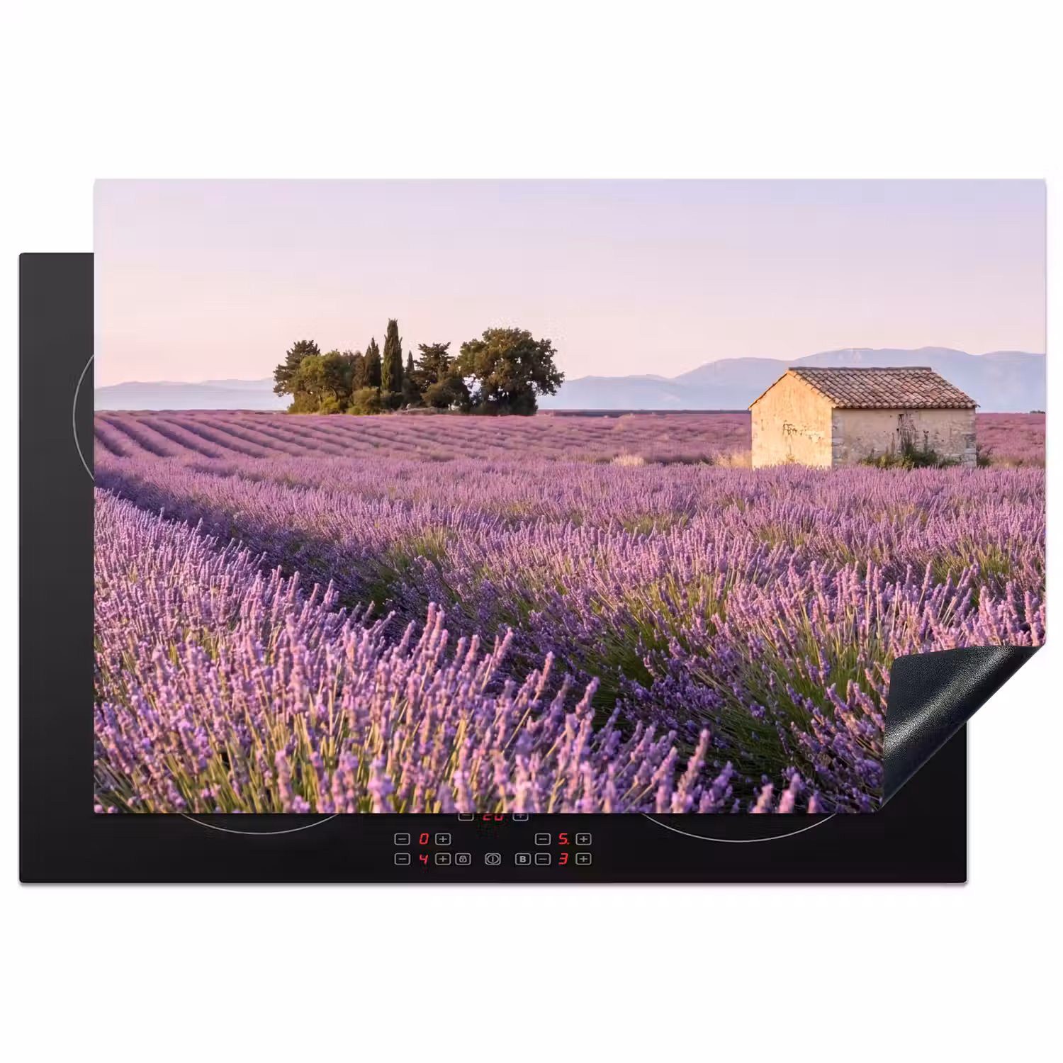 Lavendel - Landschap - Sereen - Paars Inductie beschermer vinyl 3mm klein -3d